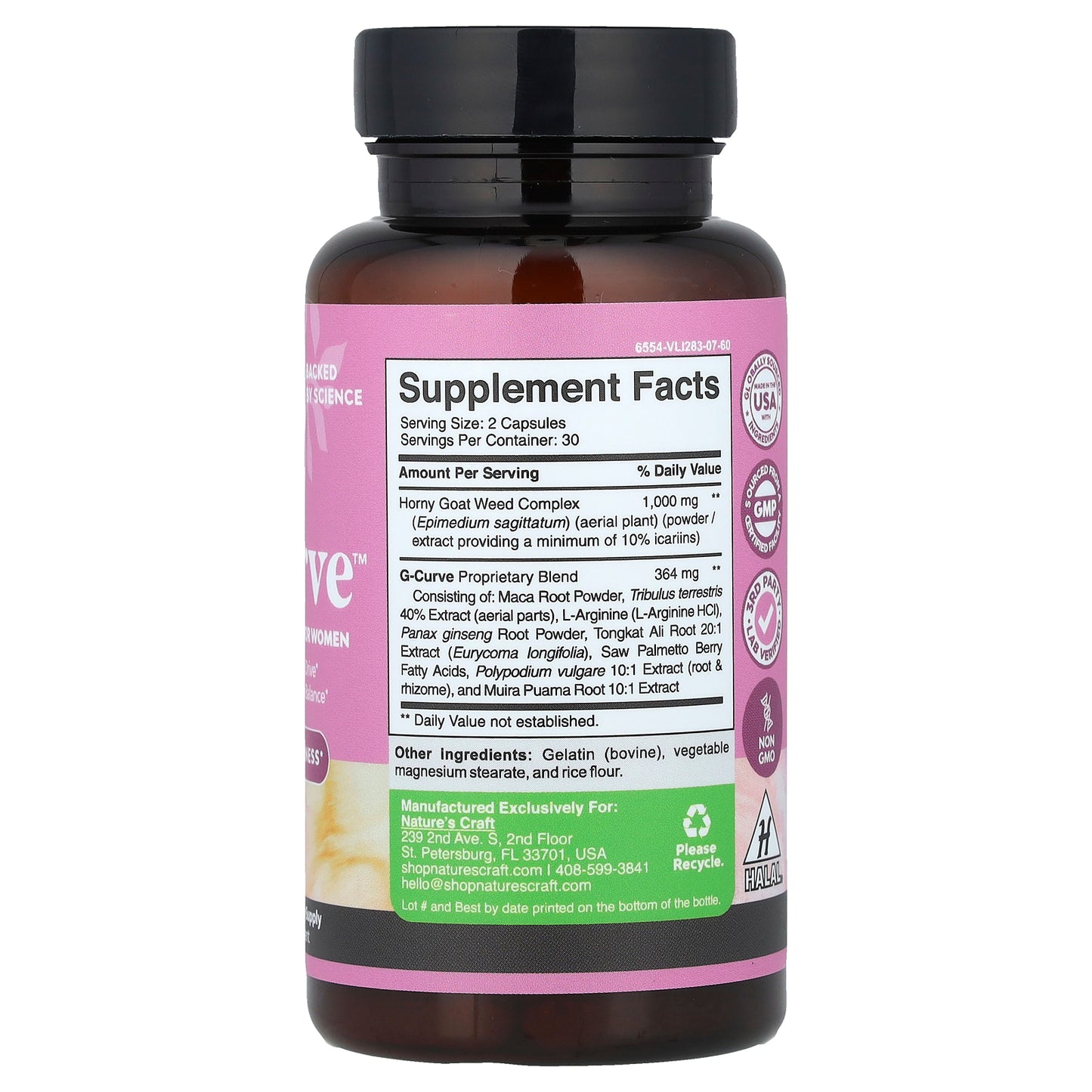 Nature's Craft, Women's Wellness, G-Curve™, 60 Capsules