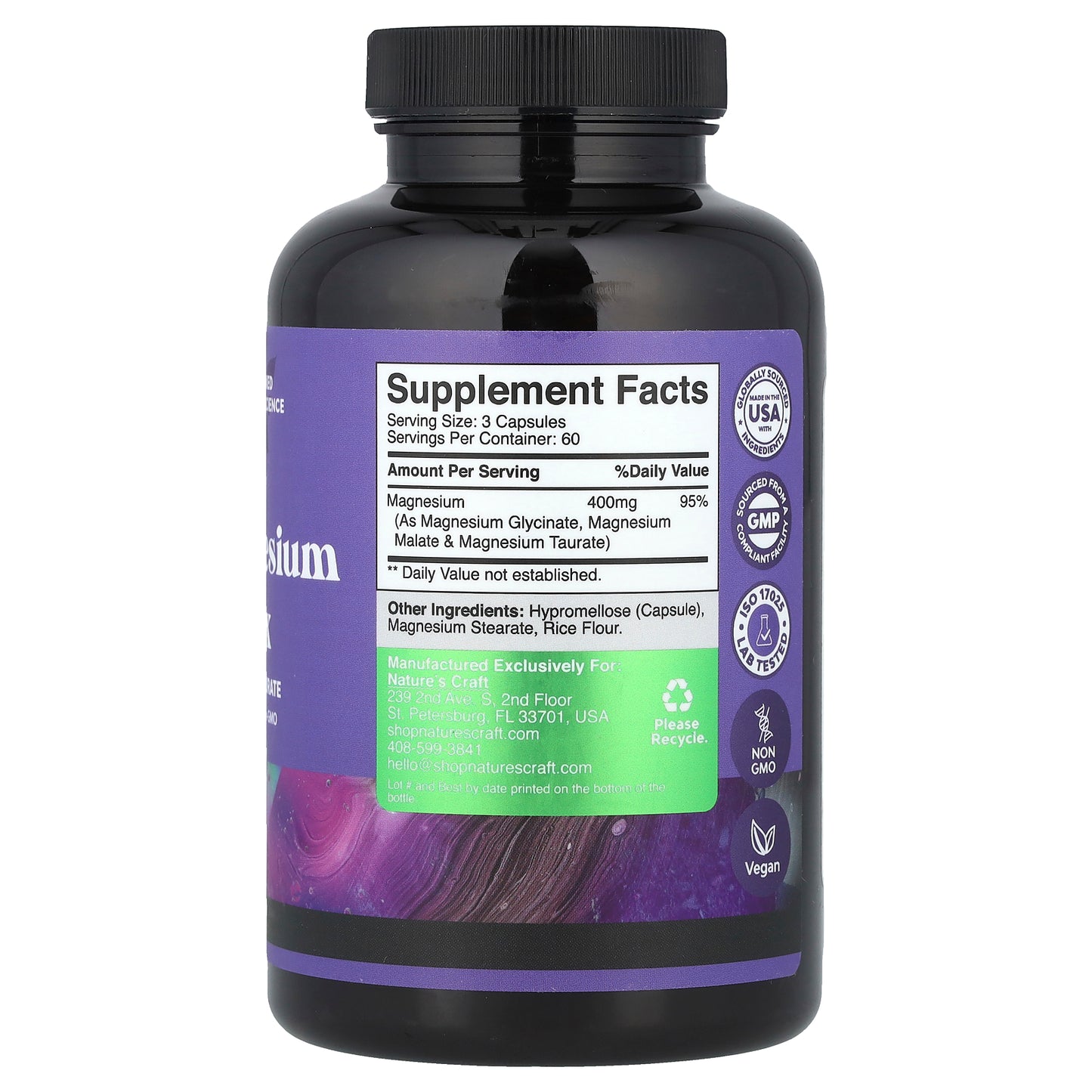 Nature's Craft, Triple Magnesium Complex, 180 Capsules (133 mg per Capsule)