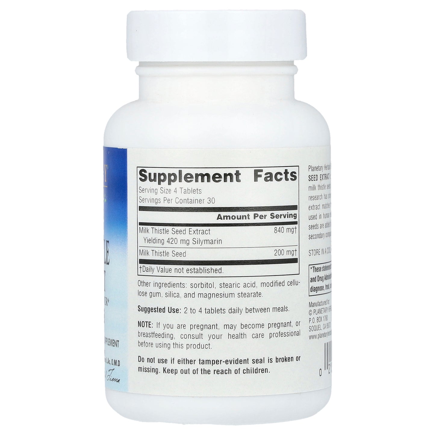 Planetary Herbals, Full Spectrum™ Milk Thistle Seed Extract, 120 Tablets