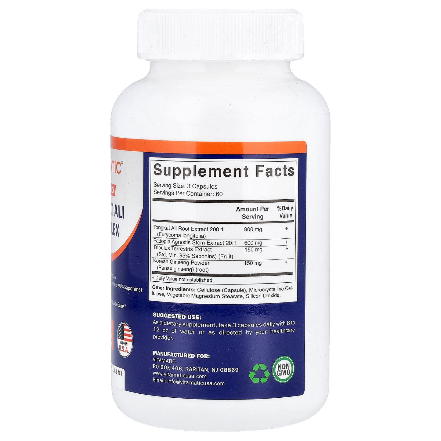 Vitamatic, Tongkat Ali Complex, High Potency, 180 Vegetable Capsules