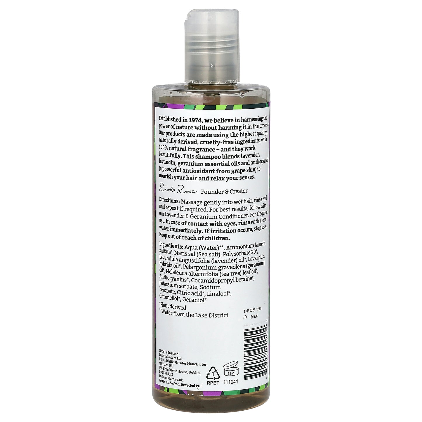 Faith in Nature, Shampoo, For Normal/Dry Hair, Lavender & Geranium, 13.5 fl oz (400 ml)