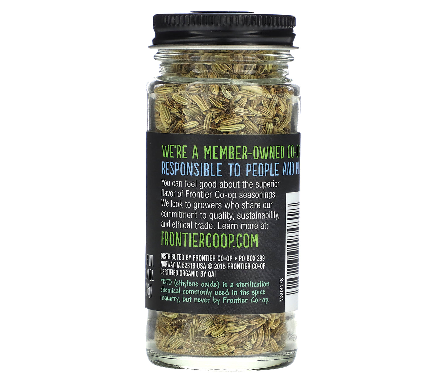 Frontier Co-op, Organic Fennel Seed, Whole, 1.27 oz (36 g)