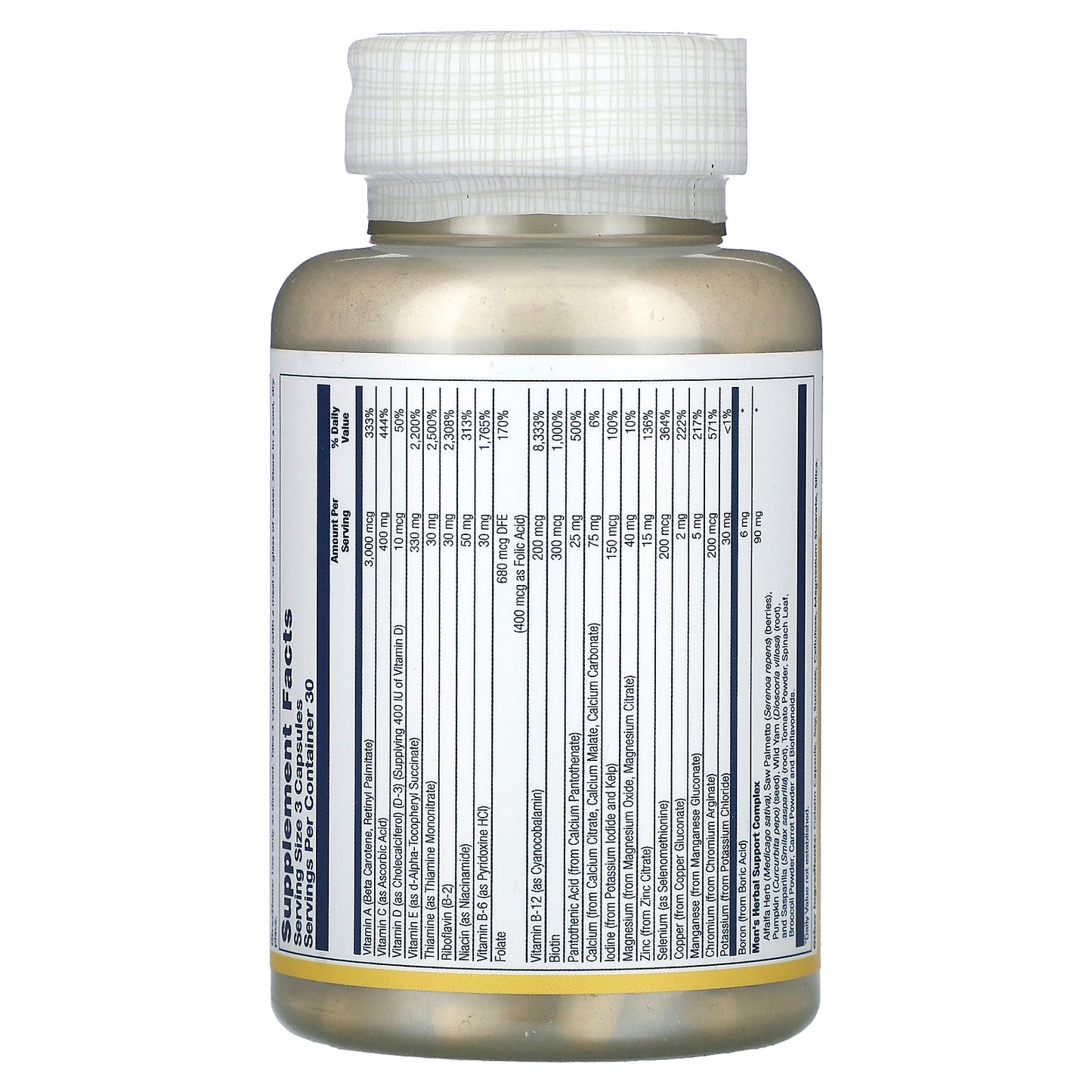 Solaray, Men's Golden Multivitamin, 90 Capsules