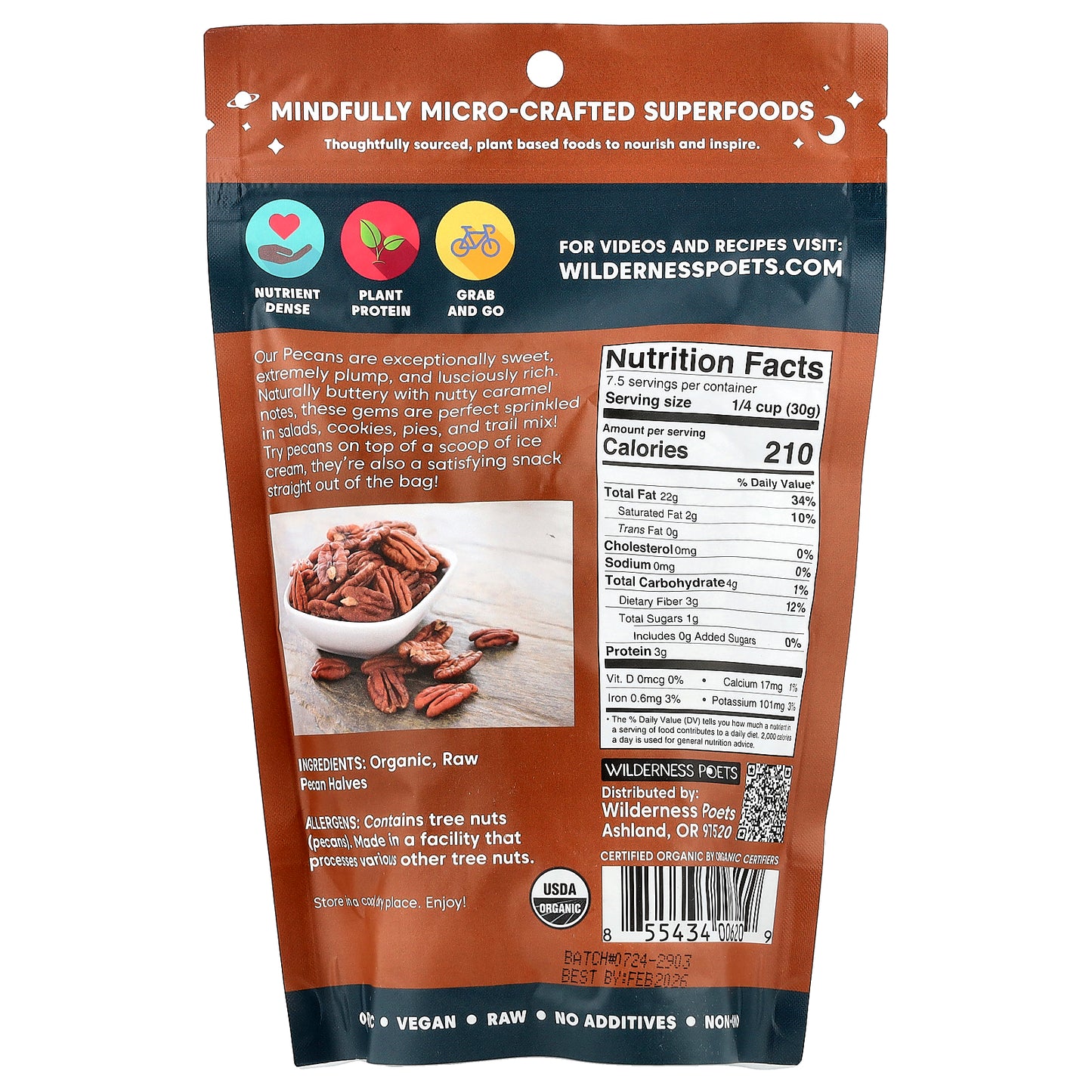 Wilderness Poets, Pecans, 8 oz (226 g)