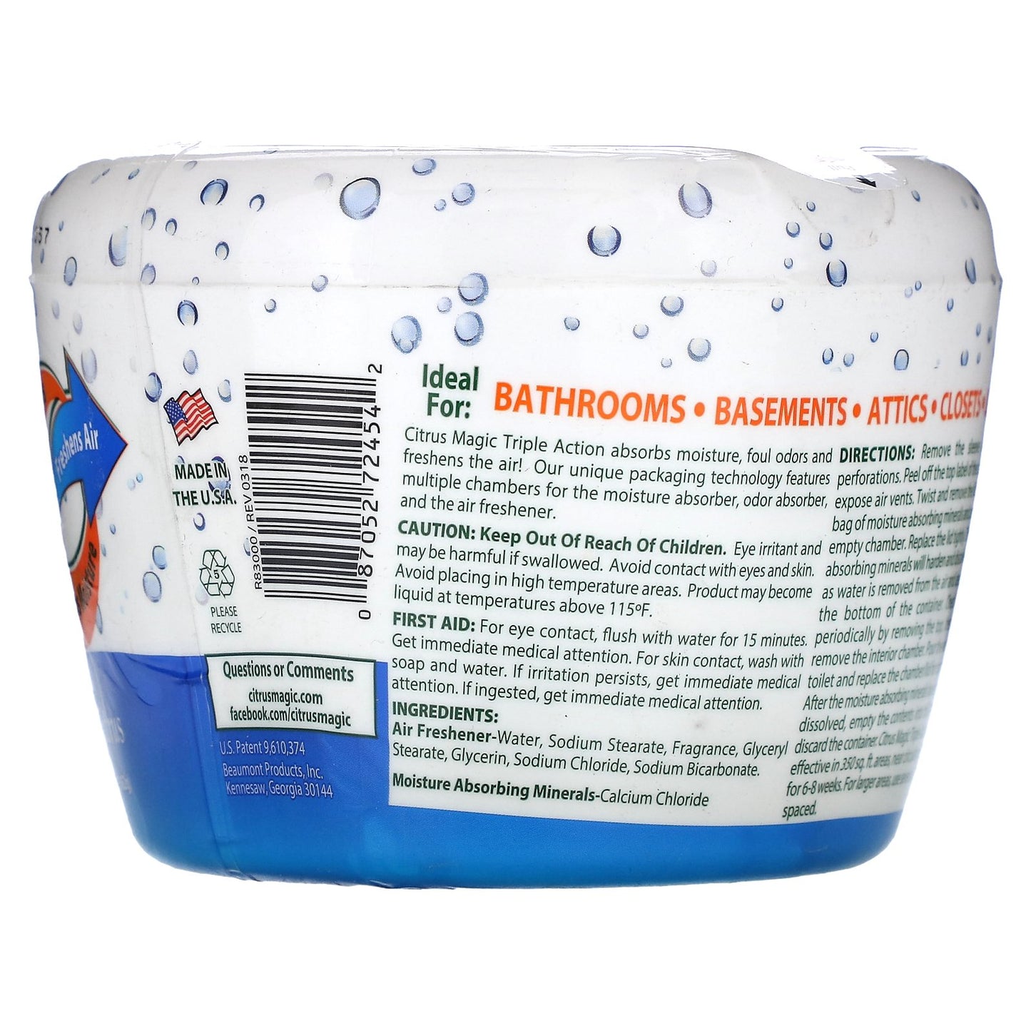 Citrus Magic, Air Freshener & Moisture Absorber, Fresh Citrus, 12.8 oz (362 g)