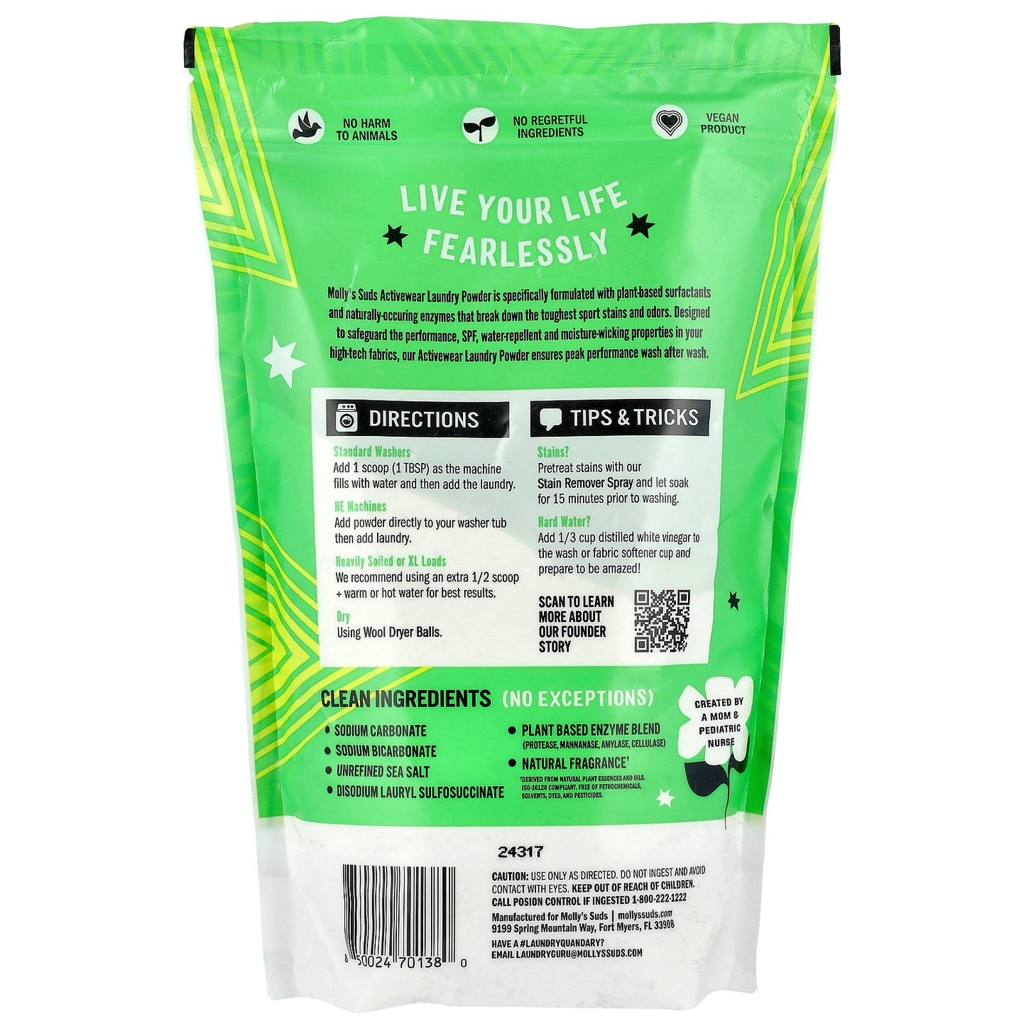 Molly's Suds, Activewear Laundry Powder, Sport Fresh, 60 oz (1.7 kg)