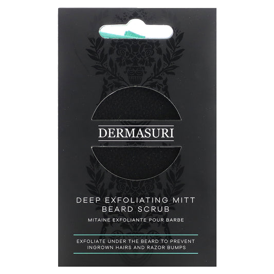 Dermasuri, Deep Exfoliating Mitt Beard Scrub, 1 Mitt