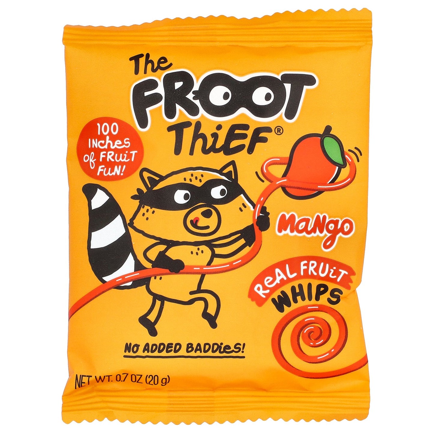 The Froot Thief, Real Fruit Whips, Mango, 5 Packs, 0.7 oz (20 g) Each