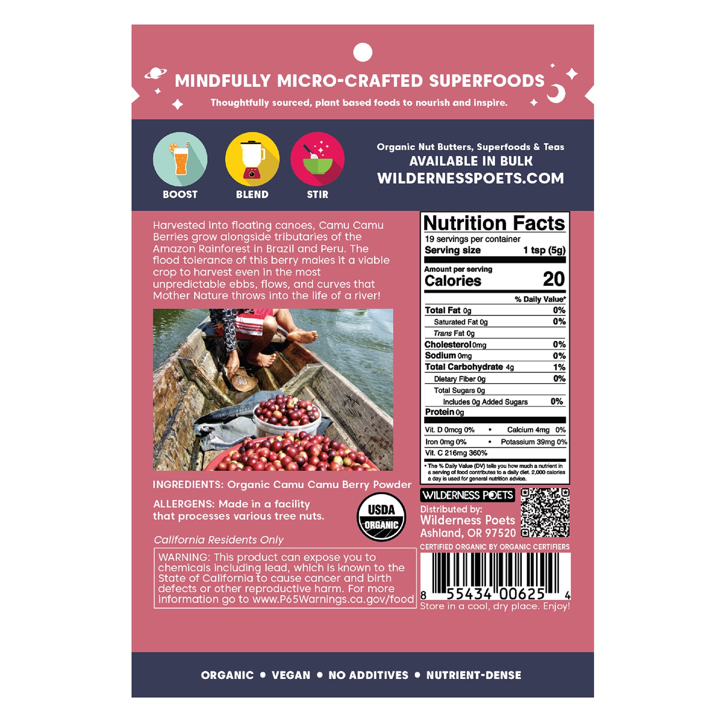 Wilderness Poets, Organic Camu Camu Berry Powder, 3.5 oz (99 g)