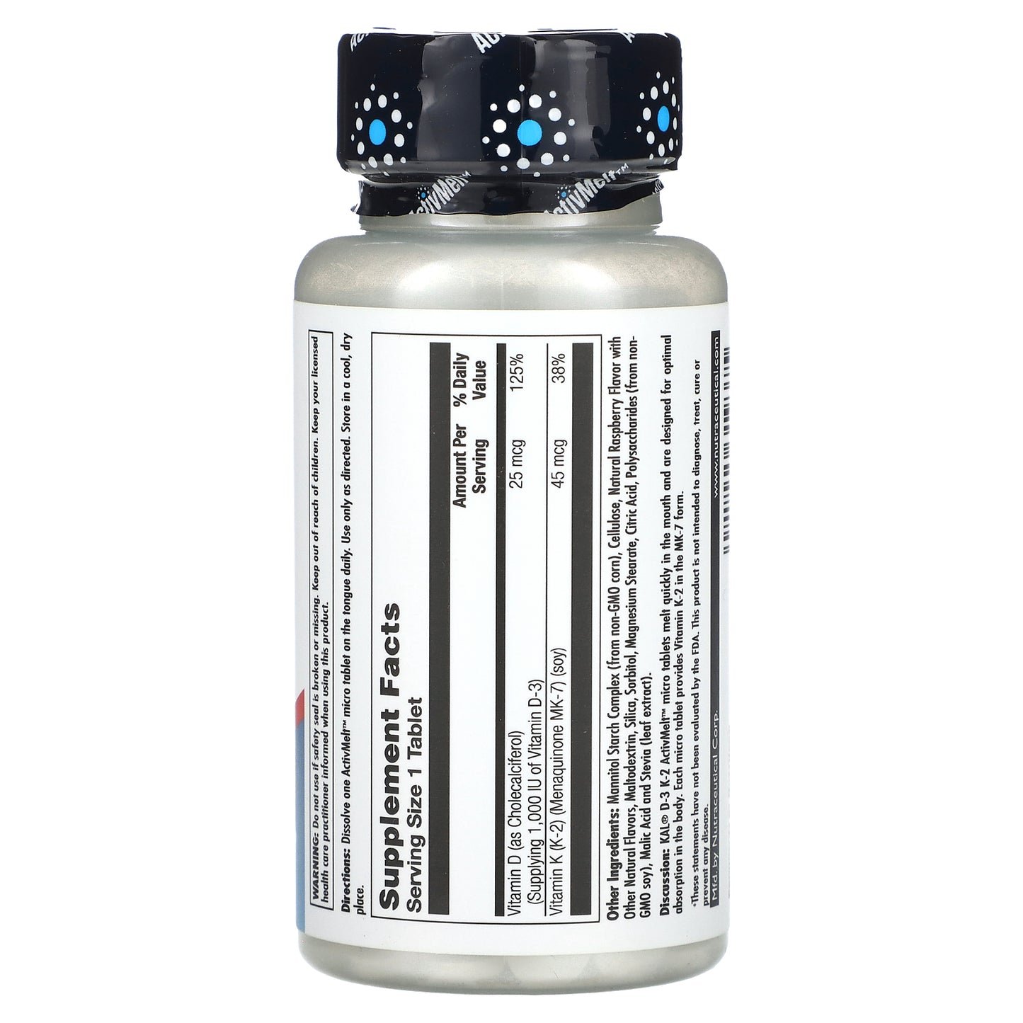 KAL, D-3, K-2 , Raspberry, 60 Micro Tablets