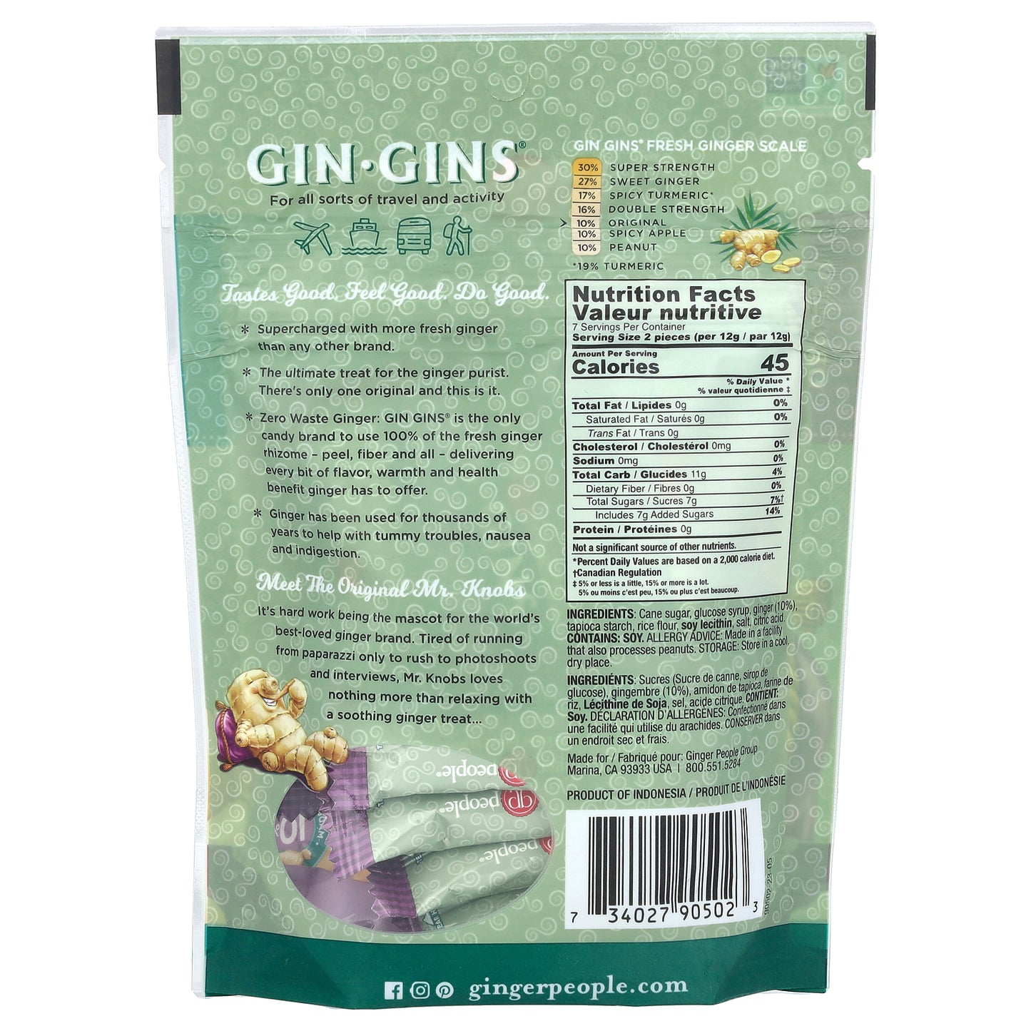 The Ginger People, Gin Gins®, Ginger Chews, Original , 3 oz (84 g)