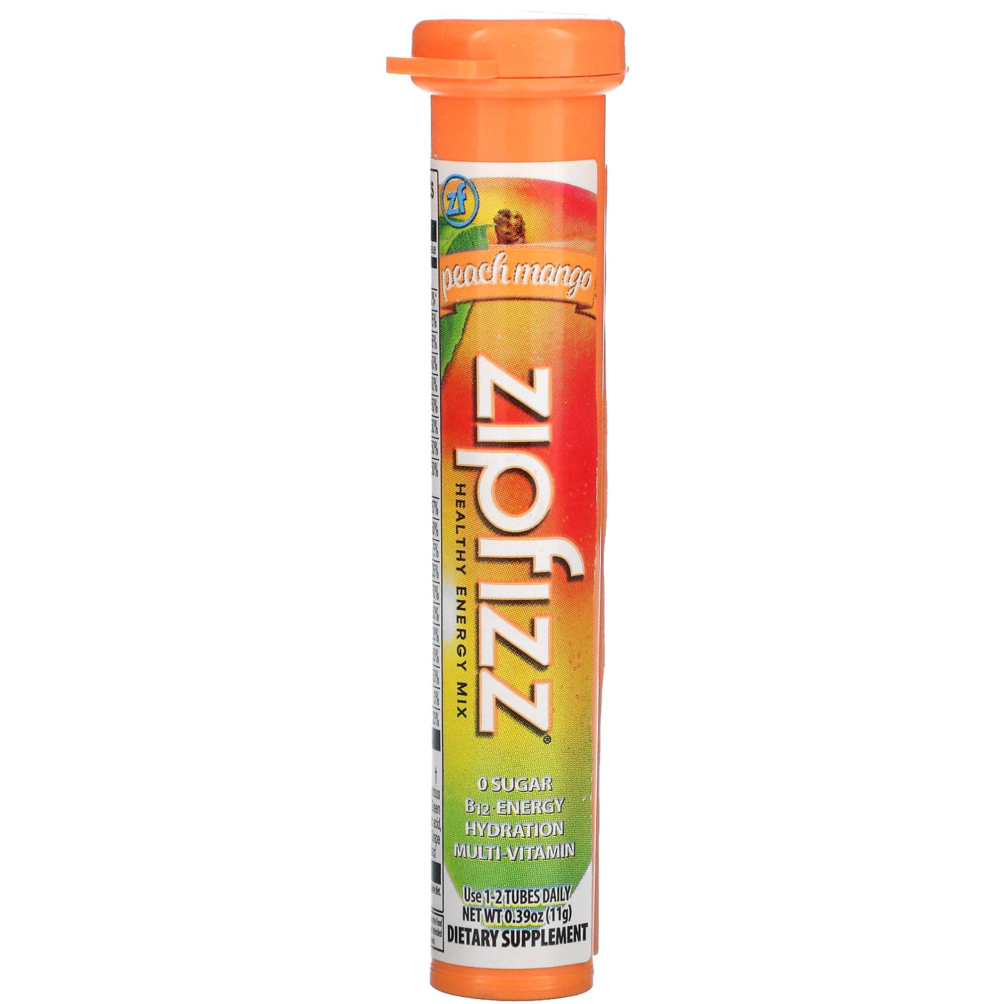 Zipfizz, Energy Drink Mix, Peach Mango, 20 Tubes, 0.39 oz (11 g) Each