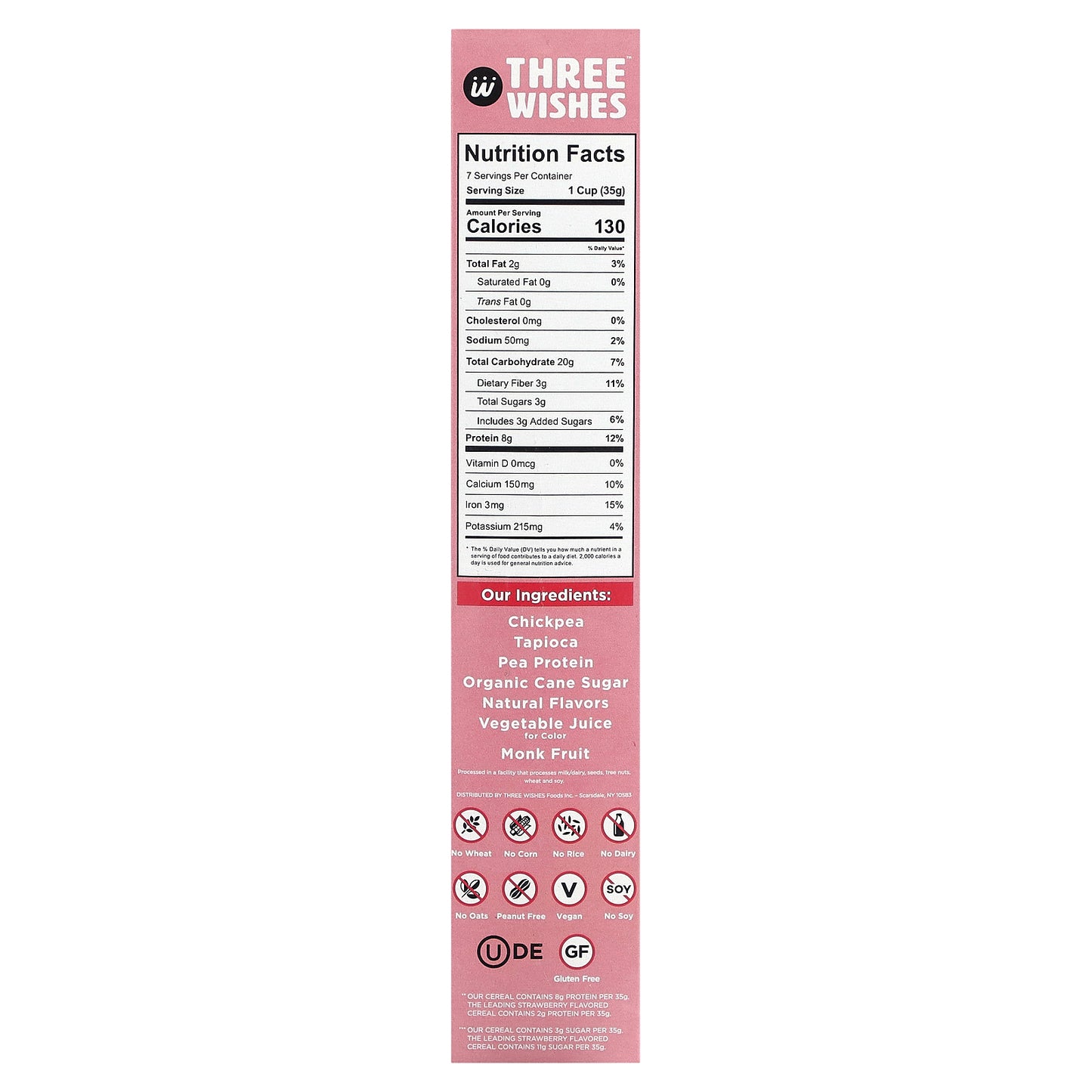 Three Wishes, Grain Free Cereal, Strawberry, 8.6 oz (245 g)