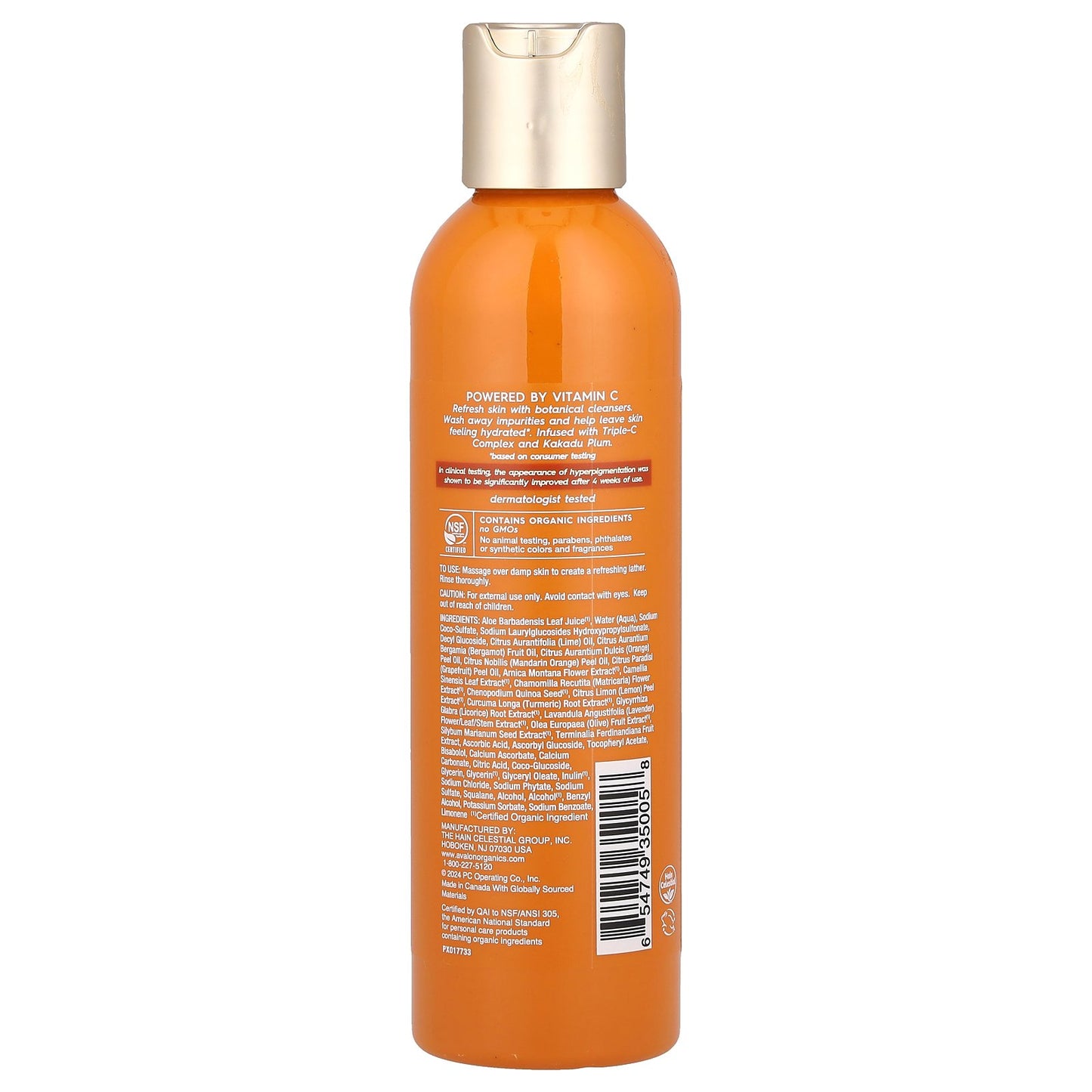 Avalon Organics, Vitamin C, Cleansing Gel, 6 fl oz (177 ml)