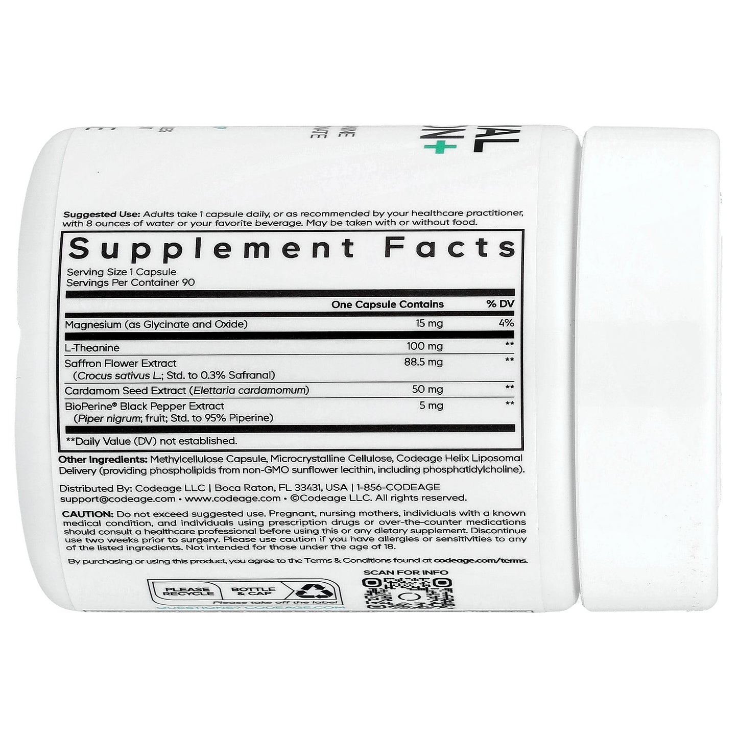 Codeage, Eternal, Liposomal Saffron+, 90 Vegetable Capsules