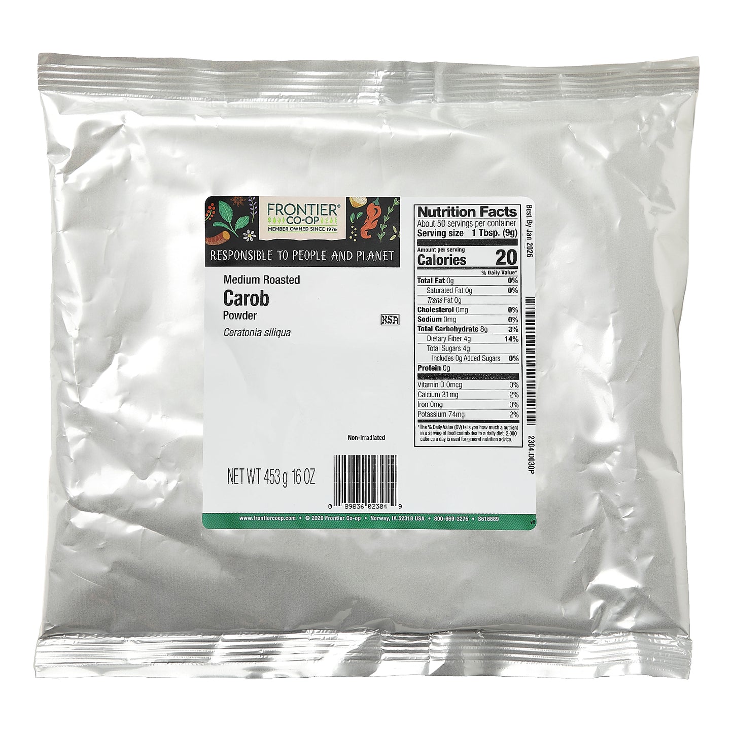 Frontier Co-op, Medium Roasted Carob Powder, 16 oz (453 g)