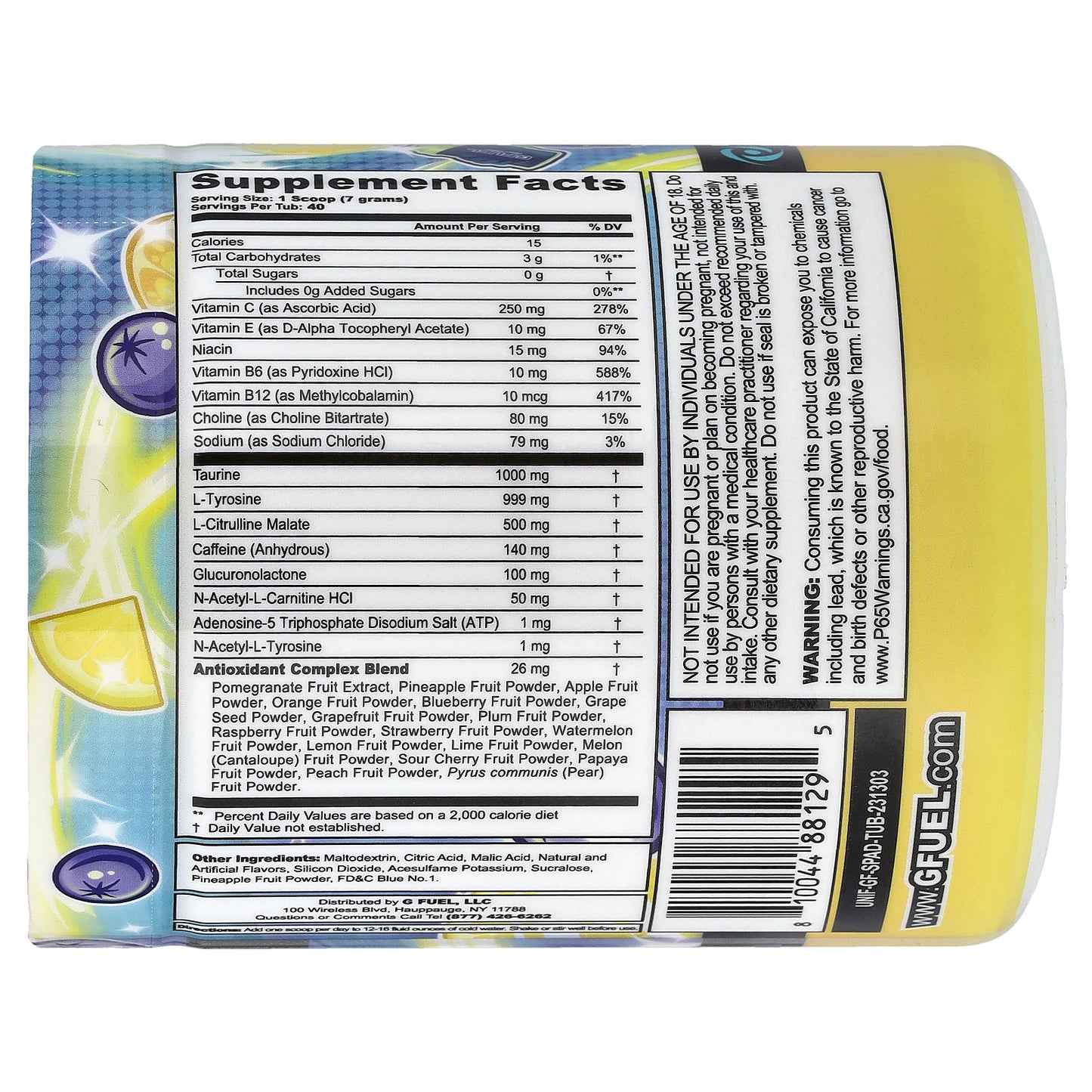 G FUEL, Energy Formula, Shiny Splash, 9.9 oz (280 g)