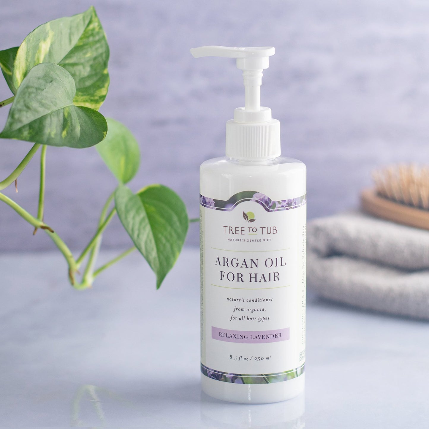 Tree To Tub, Moisturizing Argan Oil Conditioner, For Dry Hair & Sensitive Scalp, Relaxing Lavender , 8.5 fl oz (250 ml)