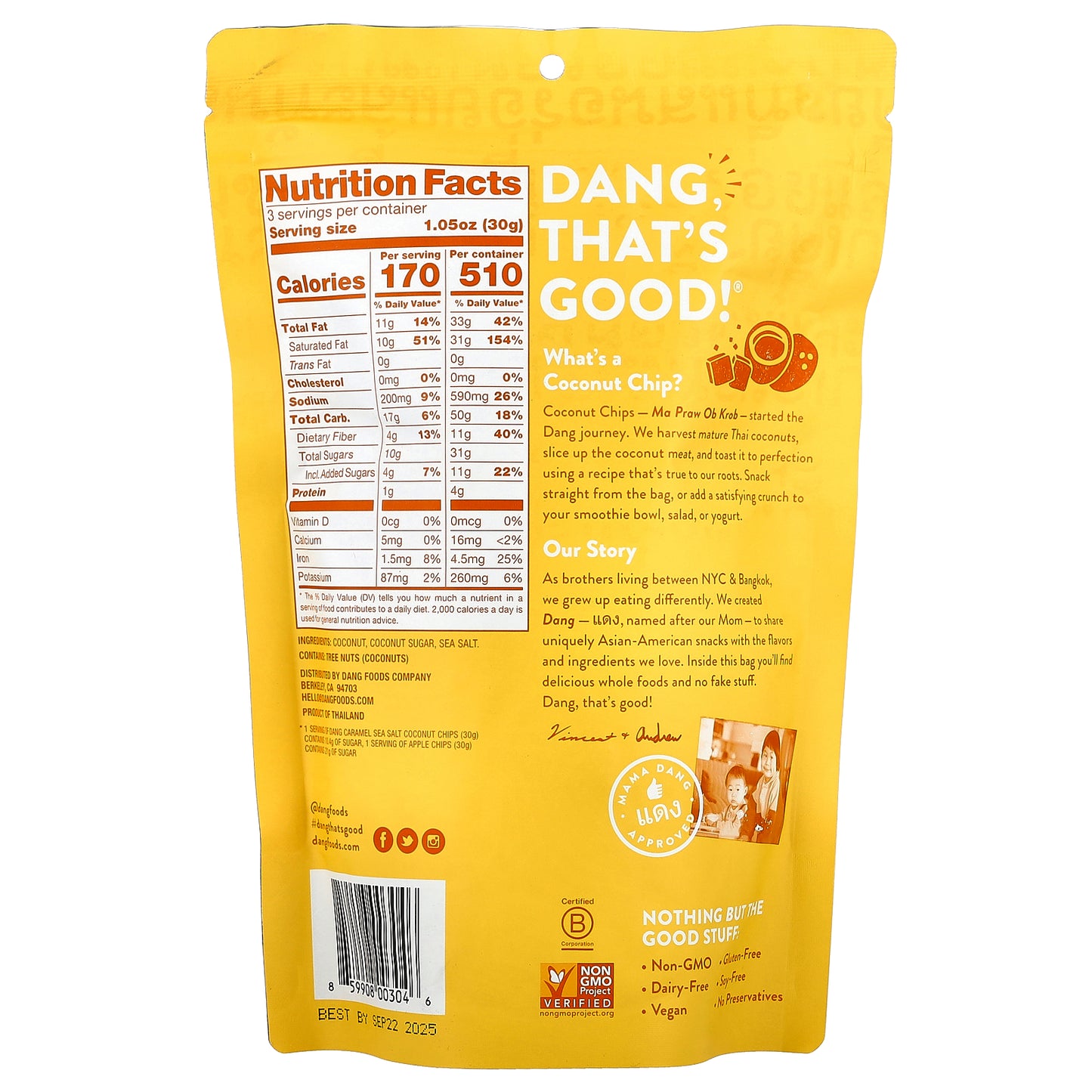 Dang Foods, Coconut Chips, Caramel Sea Salt, 3.17 oz (90 g)