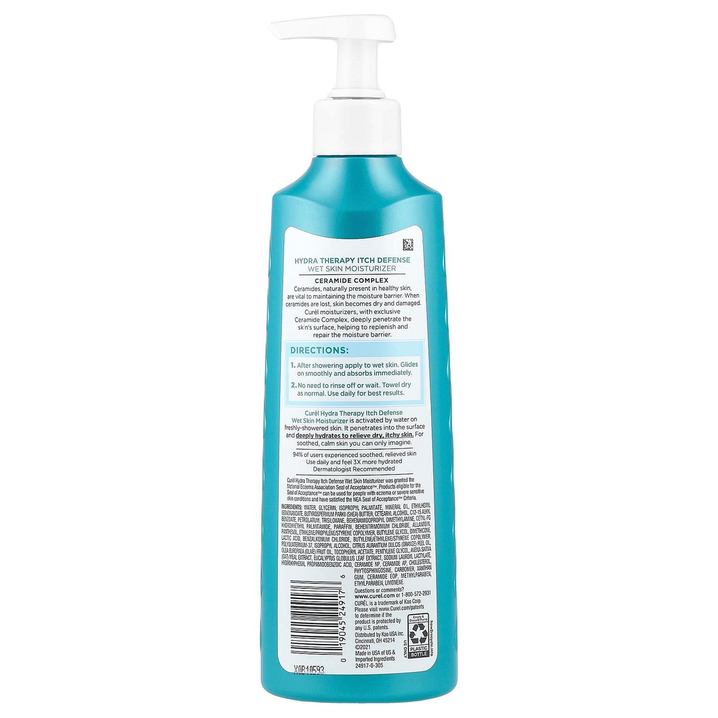 Curel, Hydra Therapy, Wet Skin Moisturizer, Itch Defense, 12 fl oz (354 ml)