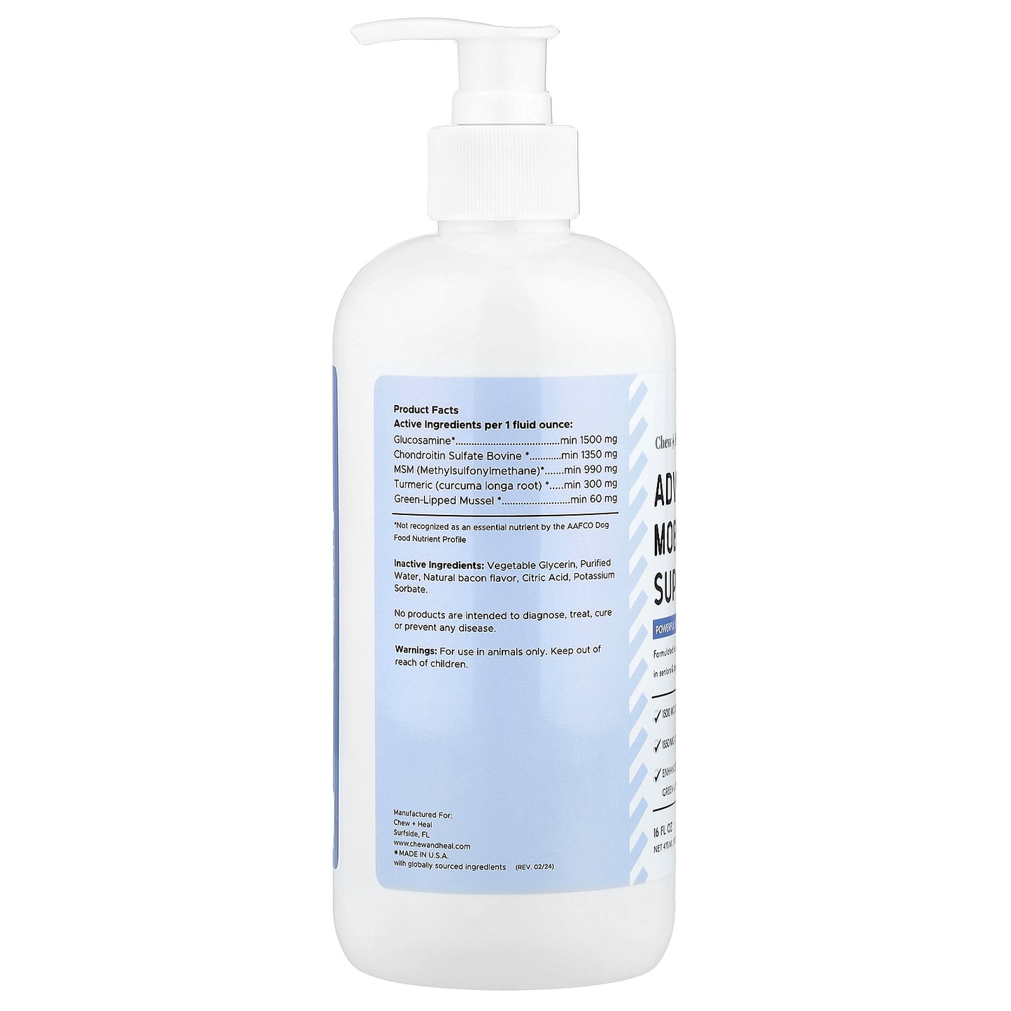 Chew + Heal, Advanced Mobility Support, For Dogs, 16 fl oz (473 ml)