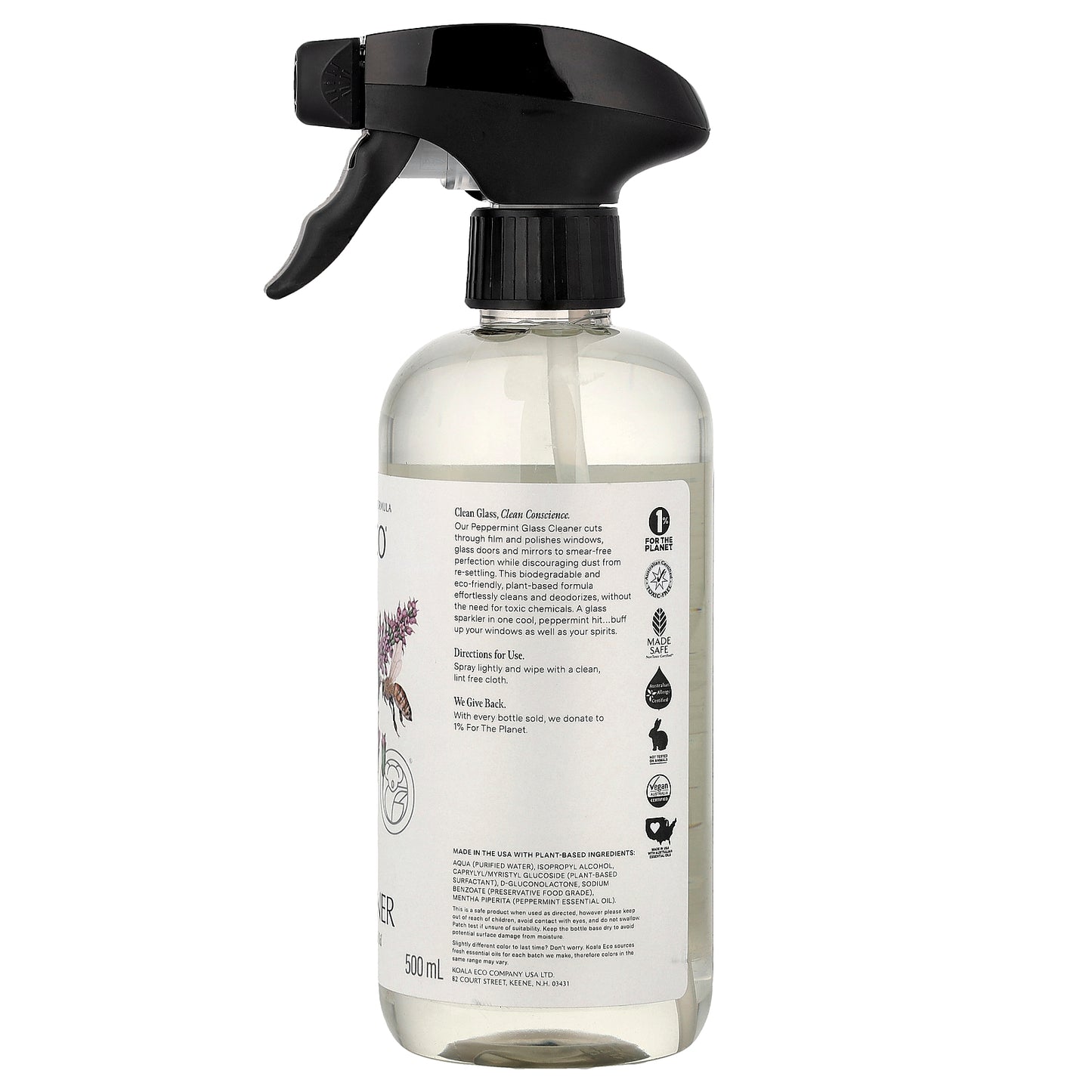 Koala Eco, Natural Glass Cleaner, Australian Peppermint Essential Oil, 16.9 fl oz (500 ml)