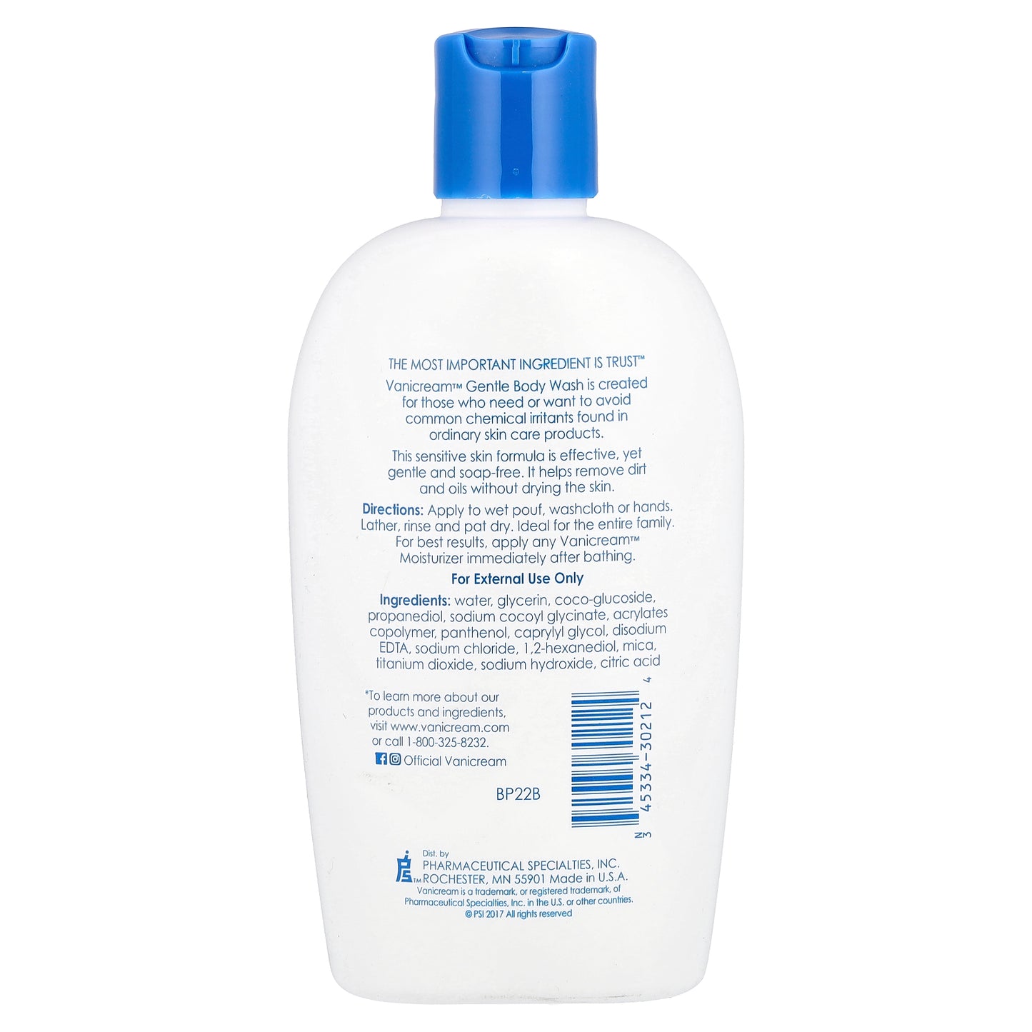 Vanicream, Gentle Body Wash For Sensitive Skin, Fragrance Free, 12 fl oz (355 ml)