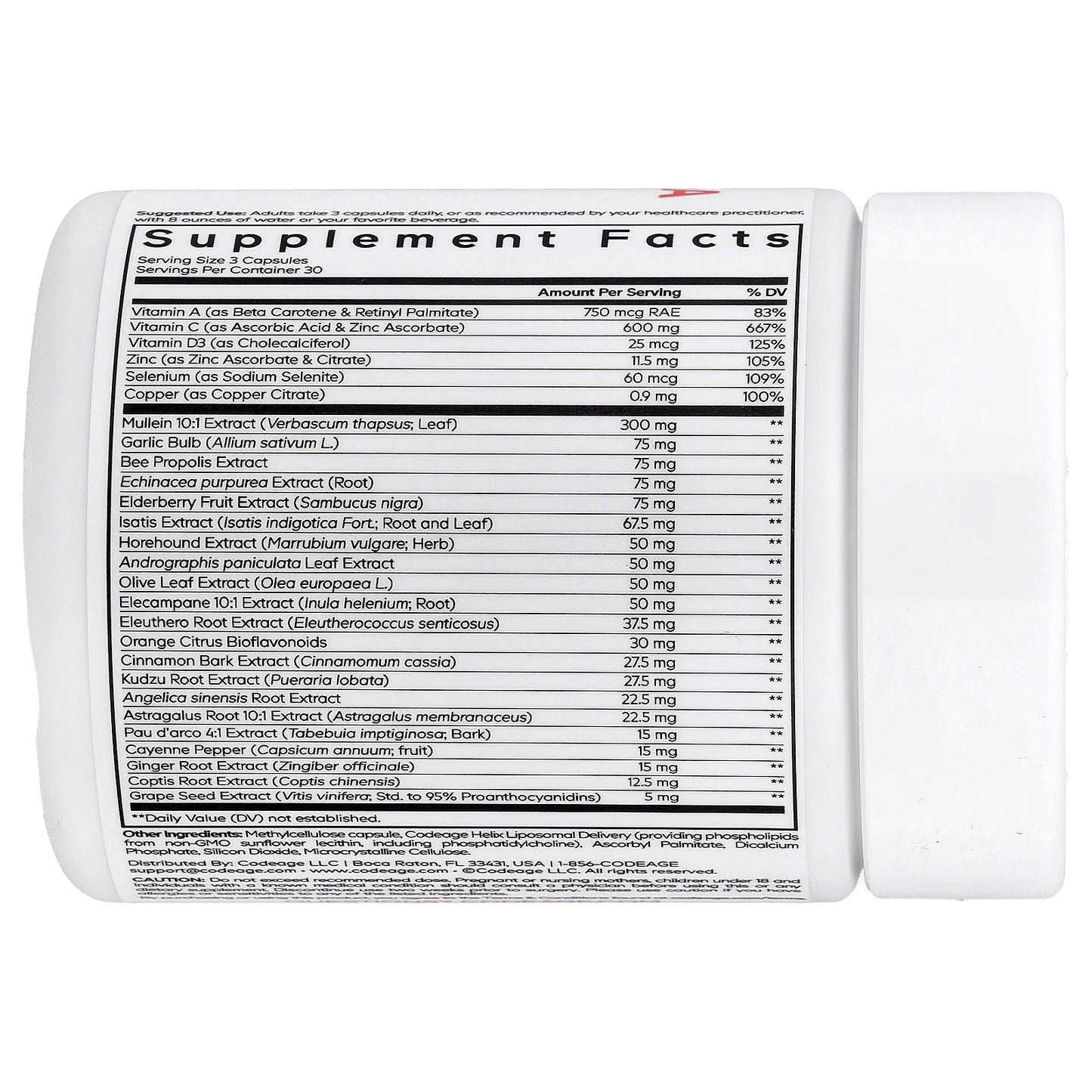 Codeage, Liposomal Mullein Ultra, 90 Vegetable Capsules