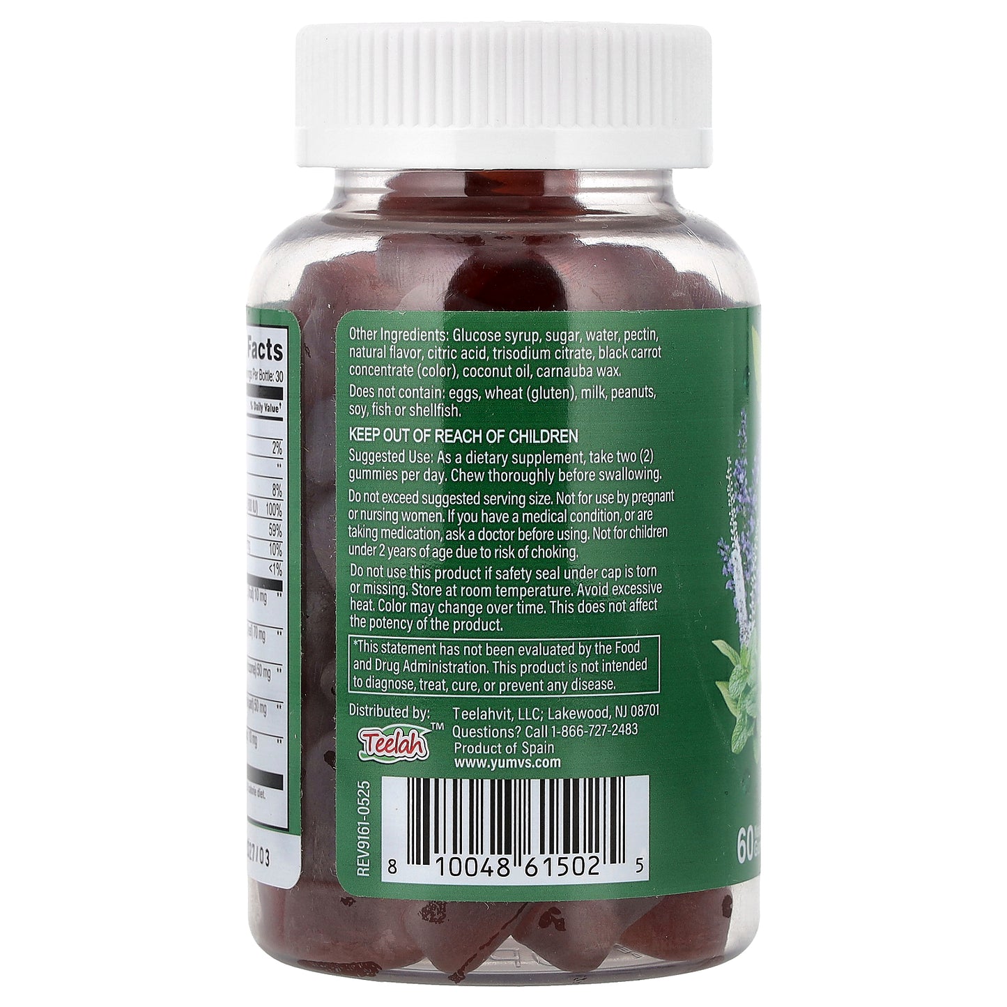 YumVs, Menopause Support Gummies, Natural, 60 Gummies