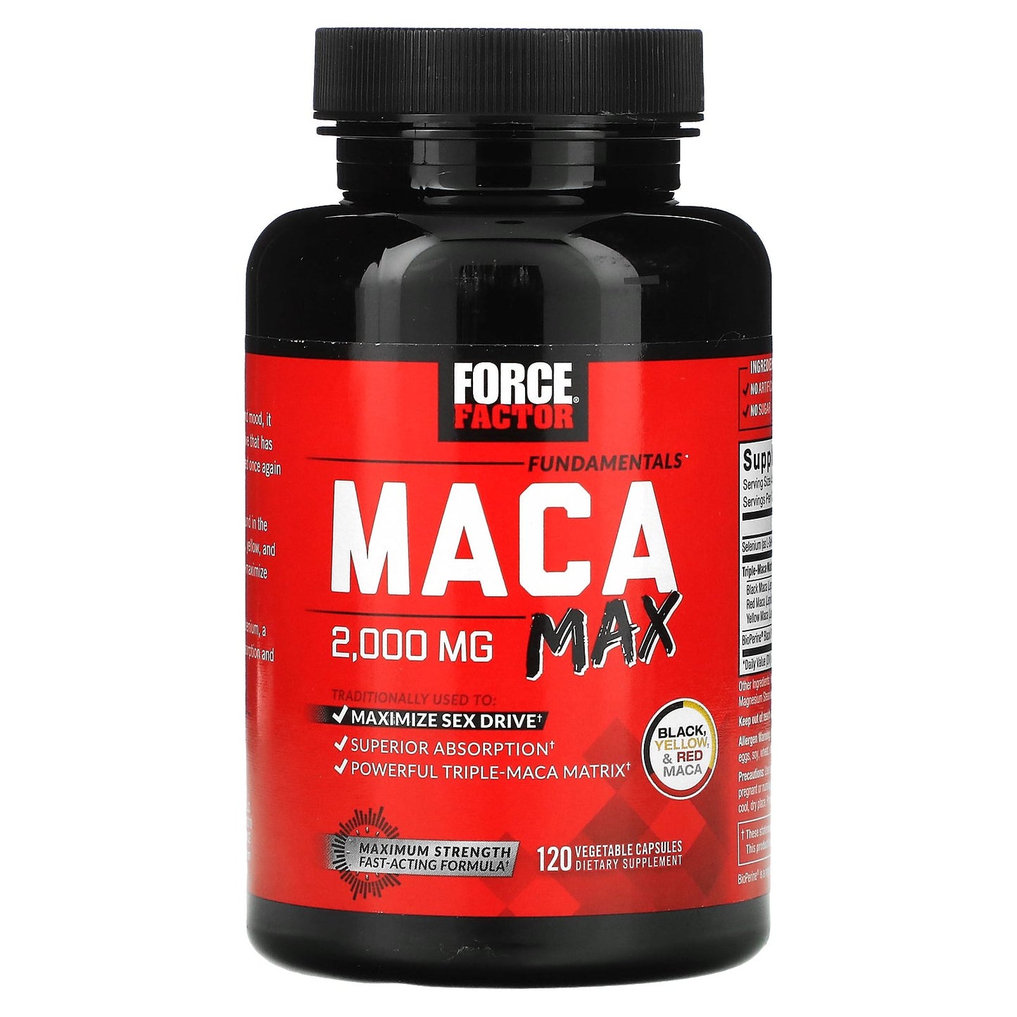 Force Factor, Fundamentals, Maca Max, 120 Vegetable Capsules