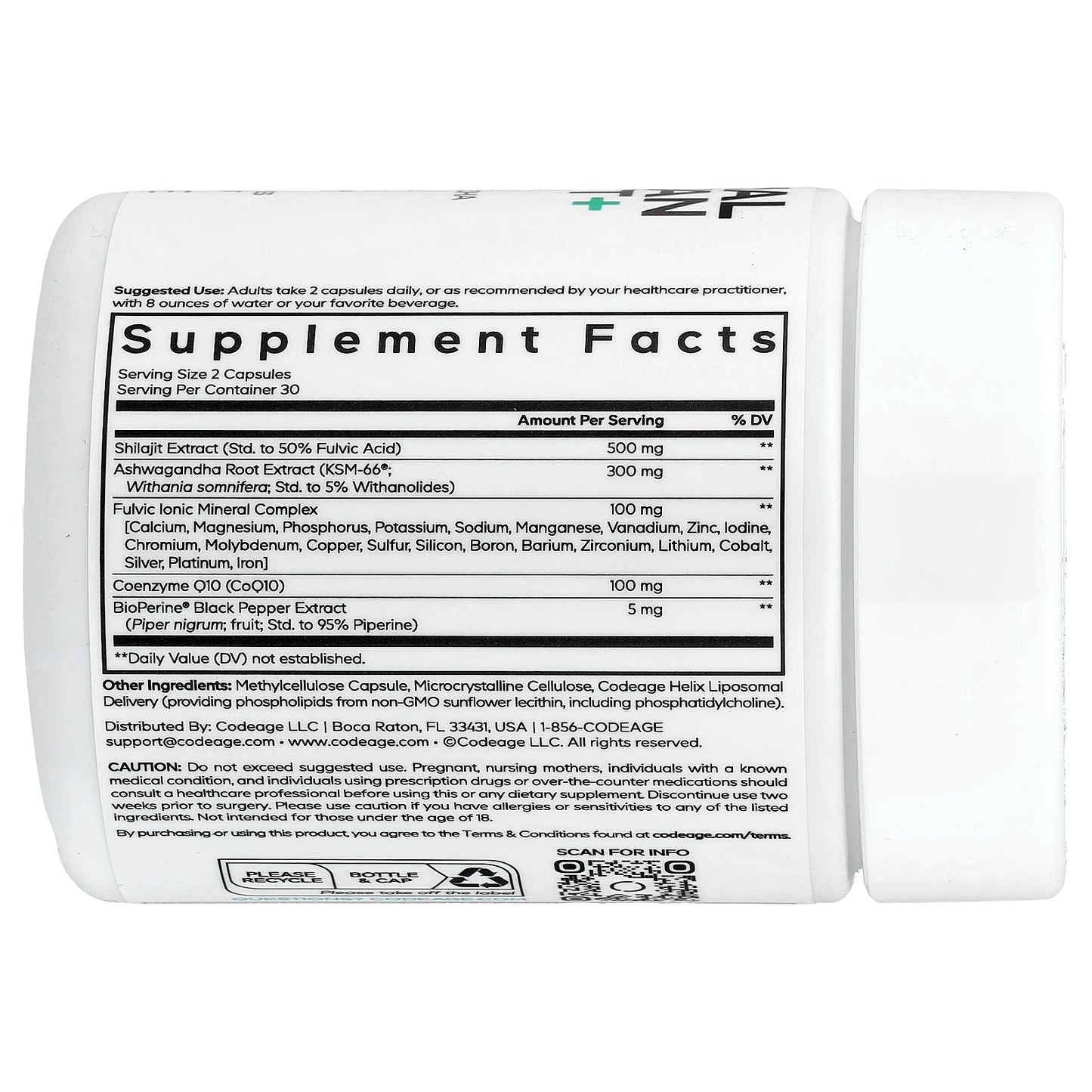 Codeage, Eternal, Liposomal Himalayan Shilajit+, 60 Vegetable Capsules