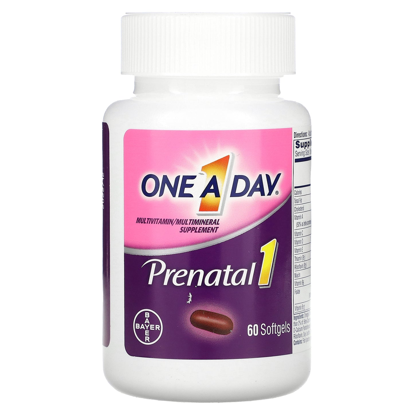 One-A-Day, Prenatal 1 with Folic Acid, DHA & Iron, 60 Softgels