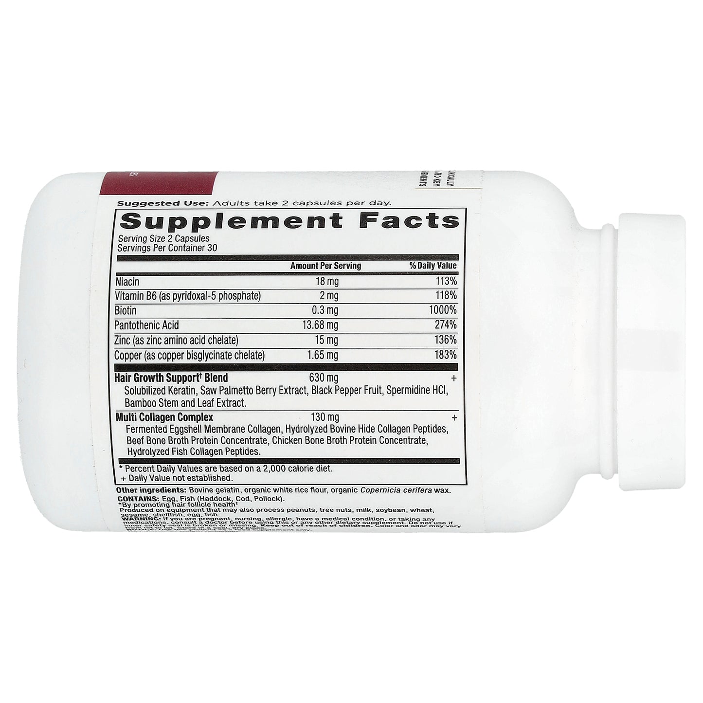 Ancient Nutrition, Hair Growth + Collagen, 60 Capsules