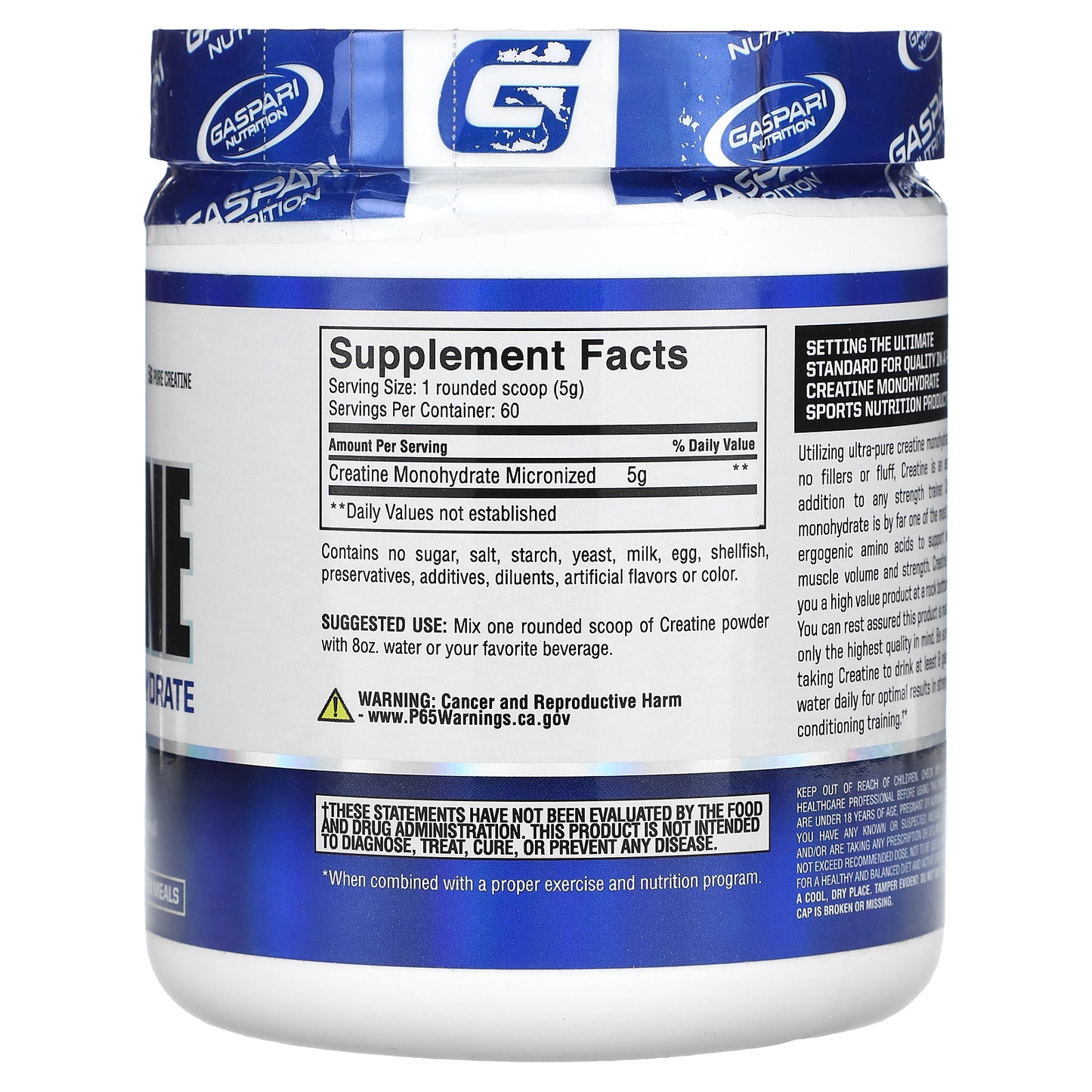 Gaspari Nutrition, Creatine, Unflavored, 300 g