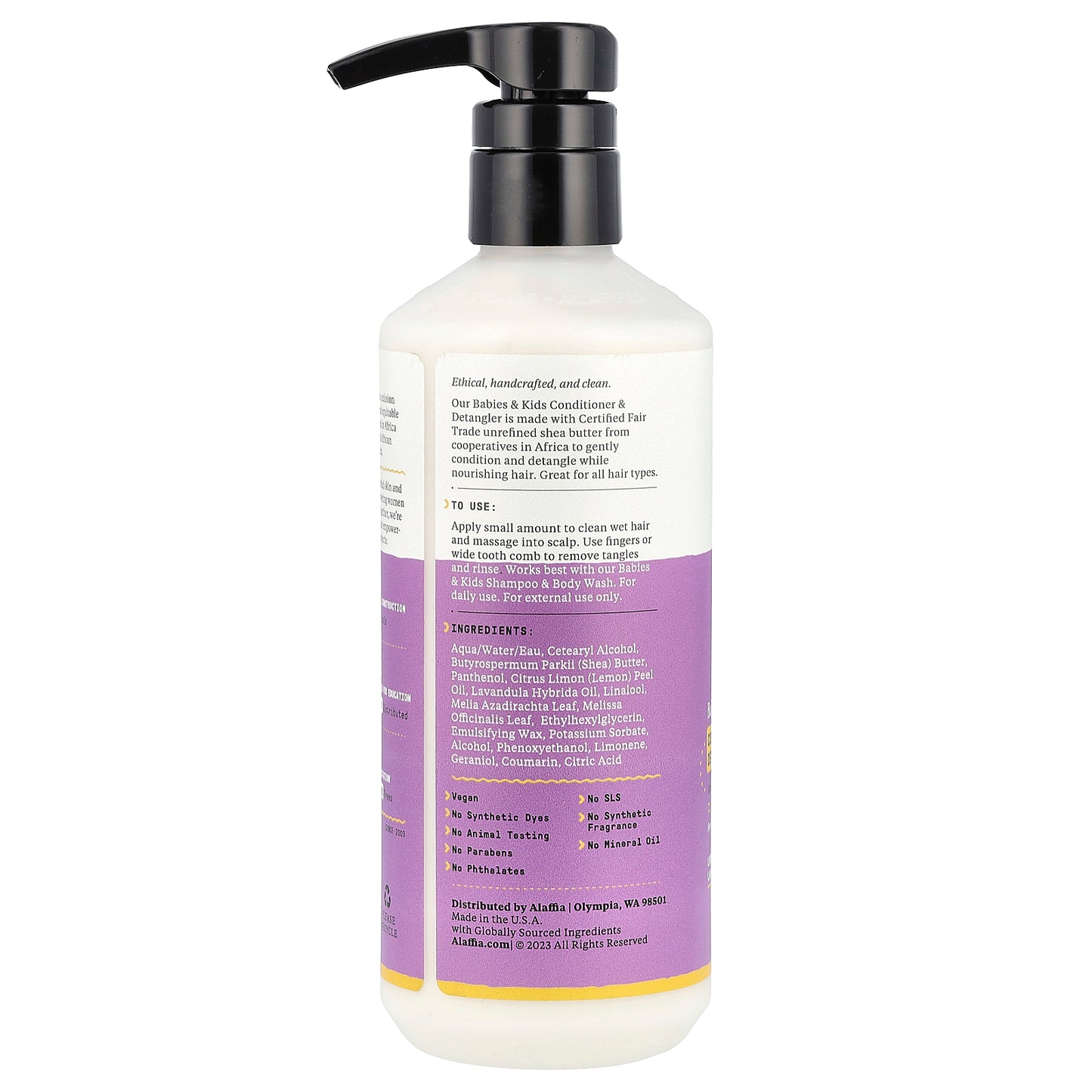 Alaffia, Babies & Kids Conditioner & Detangler, Lemon Lavender, 16 fl oz (473 ml)