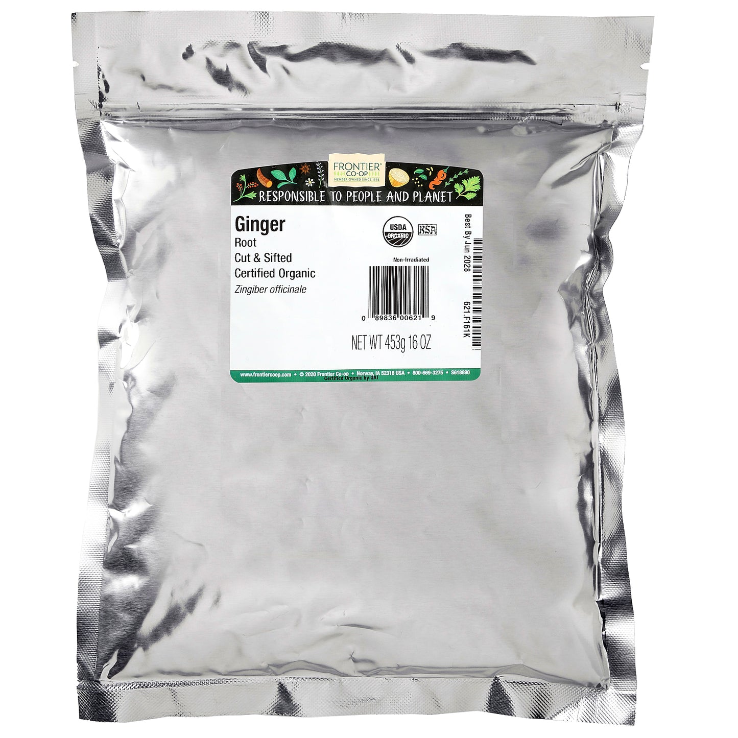 Frontier Co-op, Organic Ginger Root, Cut & Sifted , 16 oz (453 g)