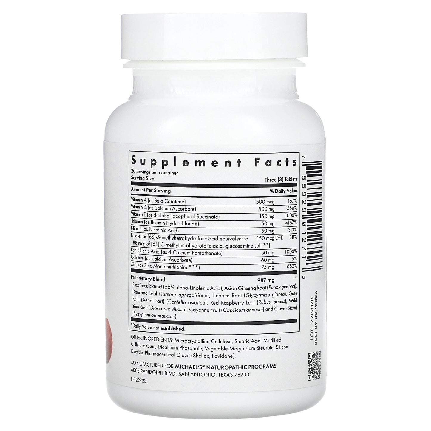 Michael's Health, Female Reproductive Factors, 60 Vegetarian Tablets