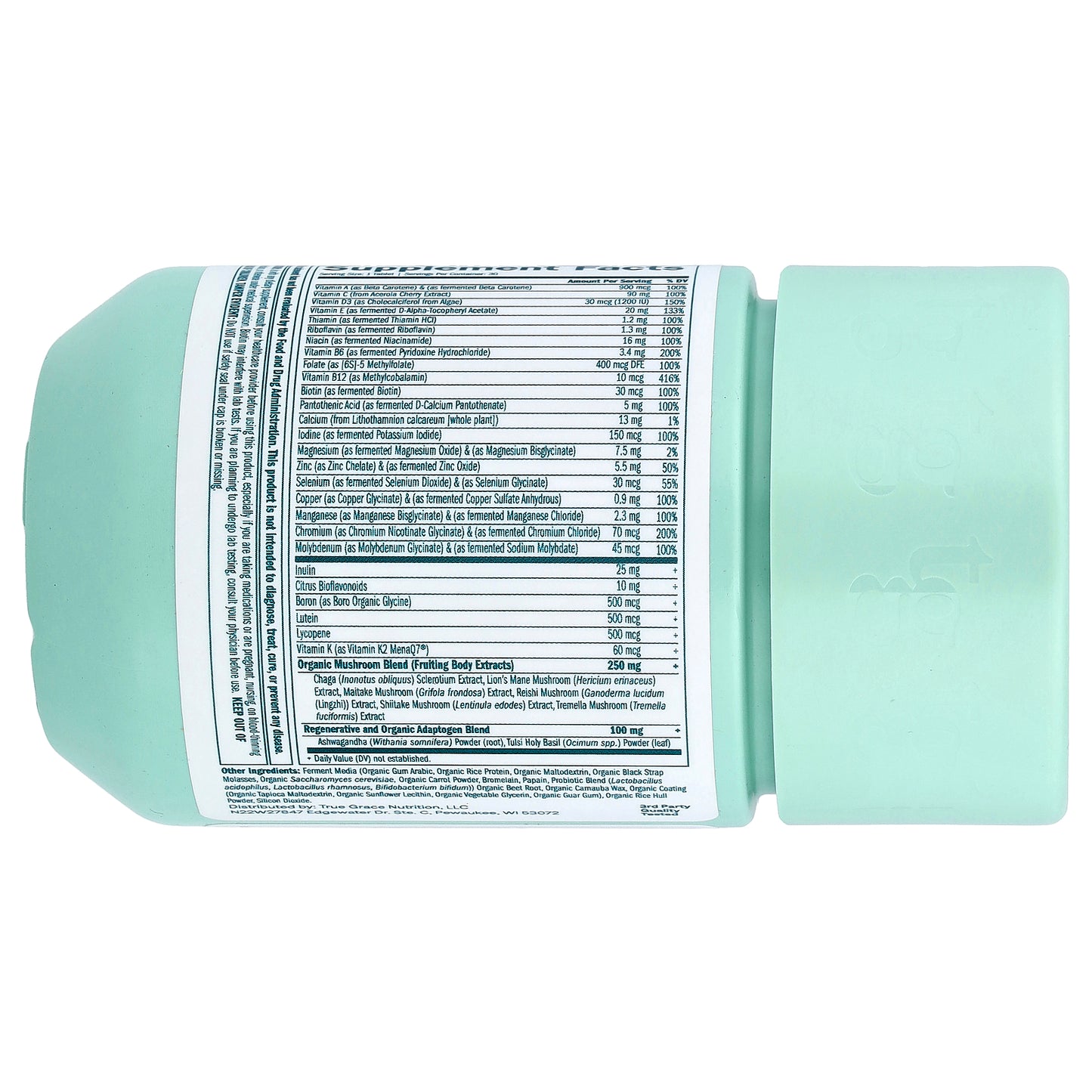 True Grace, One Daily Women's Multivitamin 40+, 30 Vegan Tablets