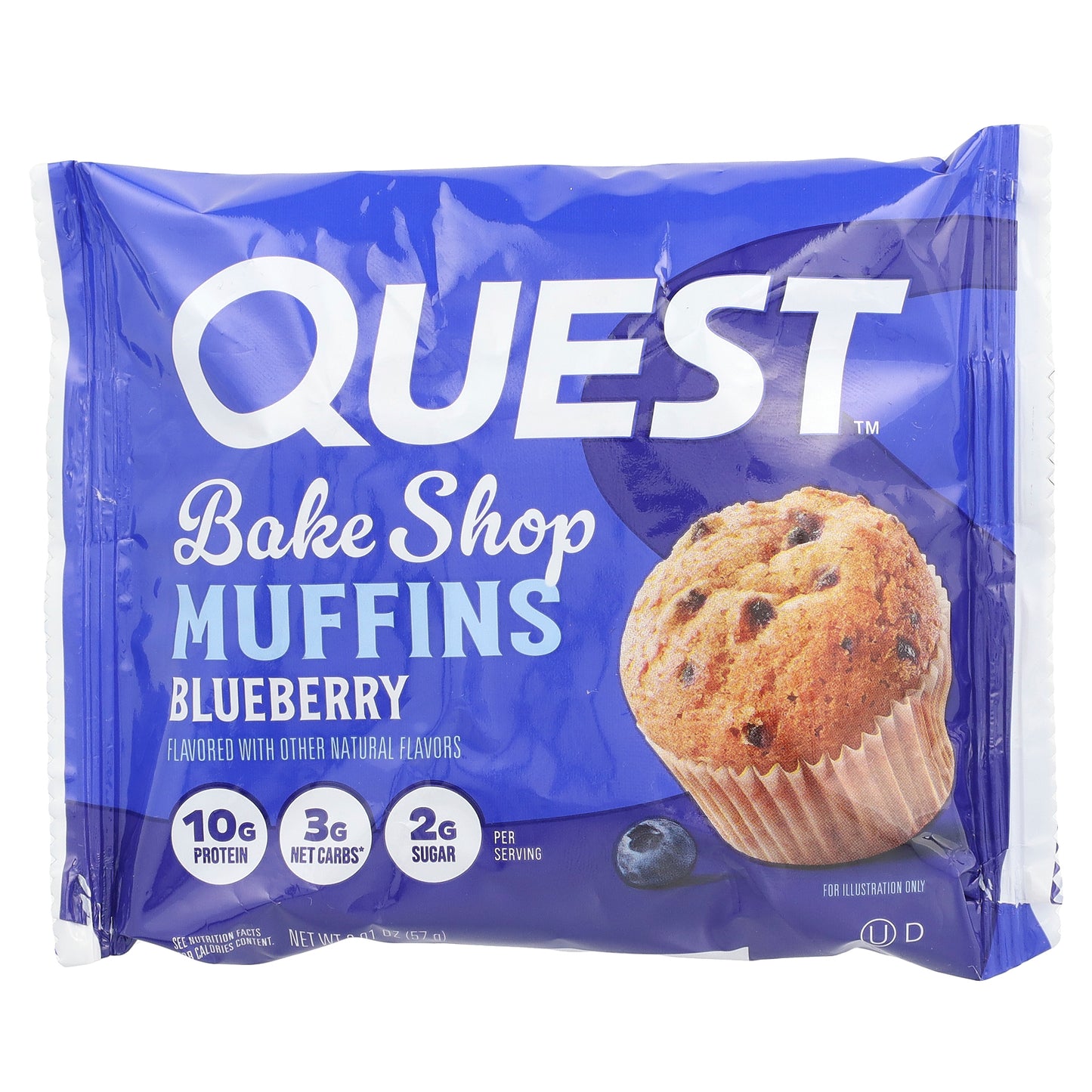 Quest Nutrition, Bake Shop Muffins, Blueberry, 4 Pack, 2.01 oz (57 g) Each