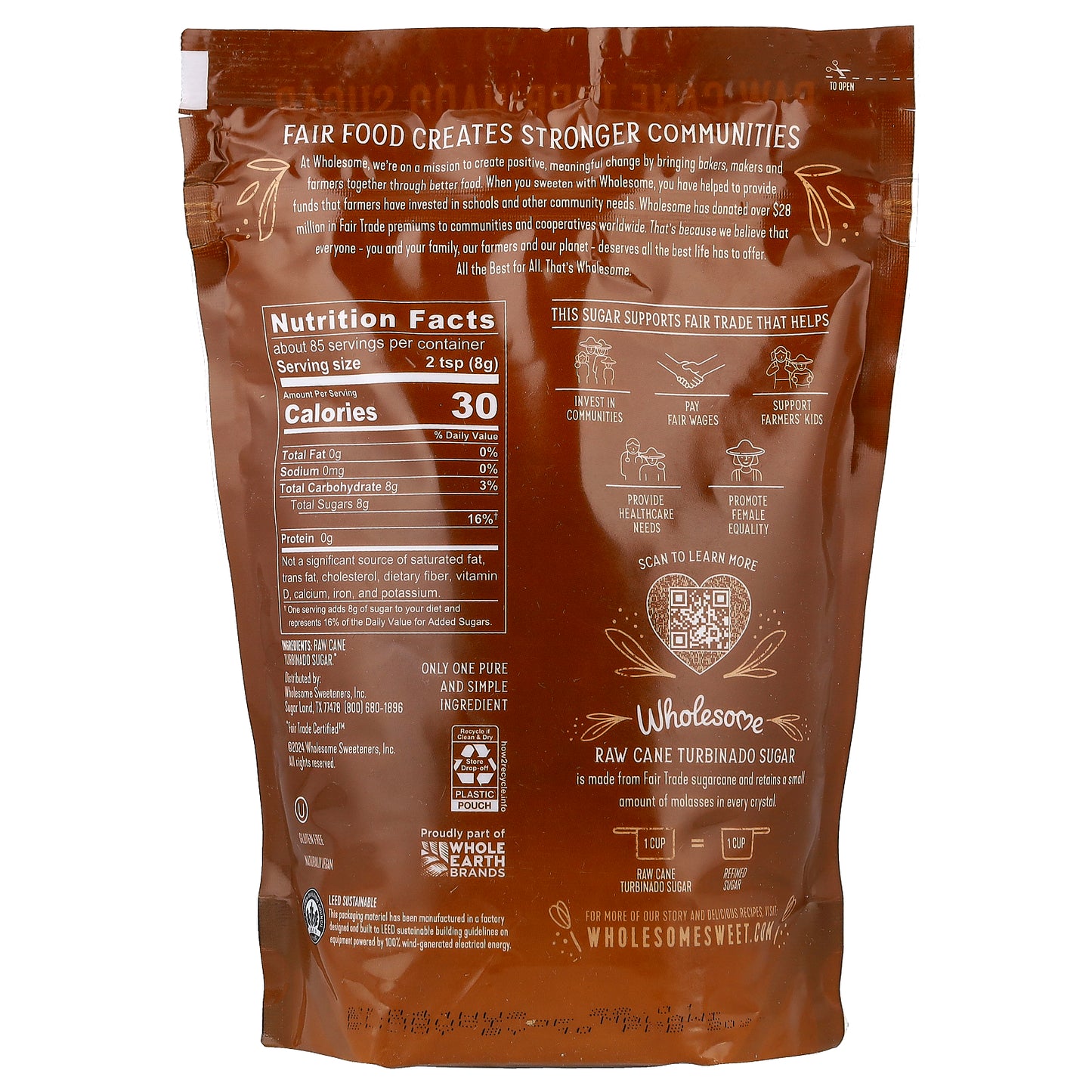 Wholesome Sweeteners, Raw Cane Turbinado Sugar, 24 oz (680 g)