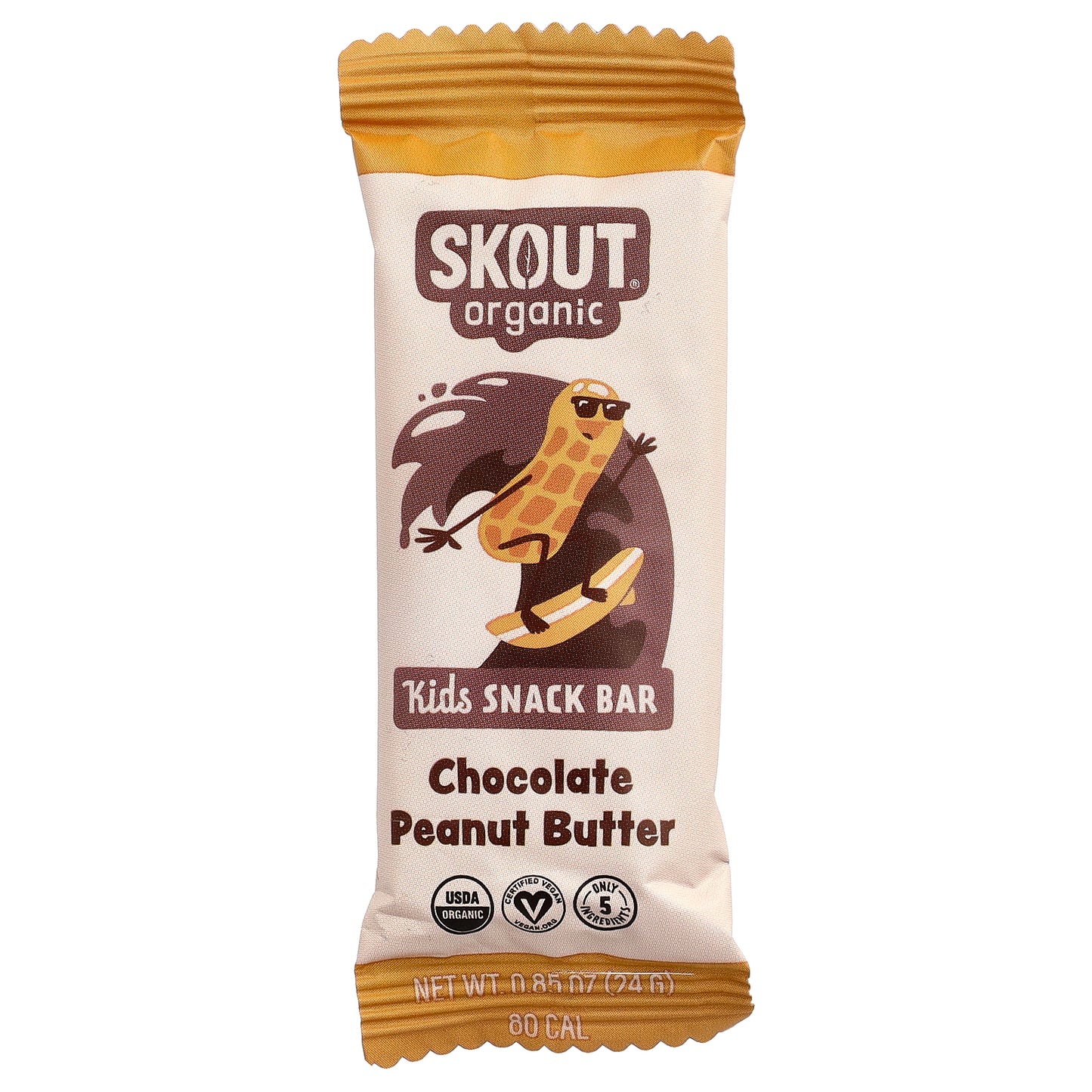 Skout Organic, Kids Snack Bars, Chocolate Peanut Butter, 6 Bars, 0.85 oz (24 g) Each