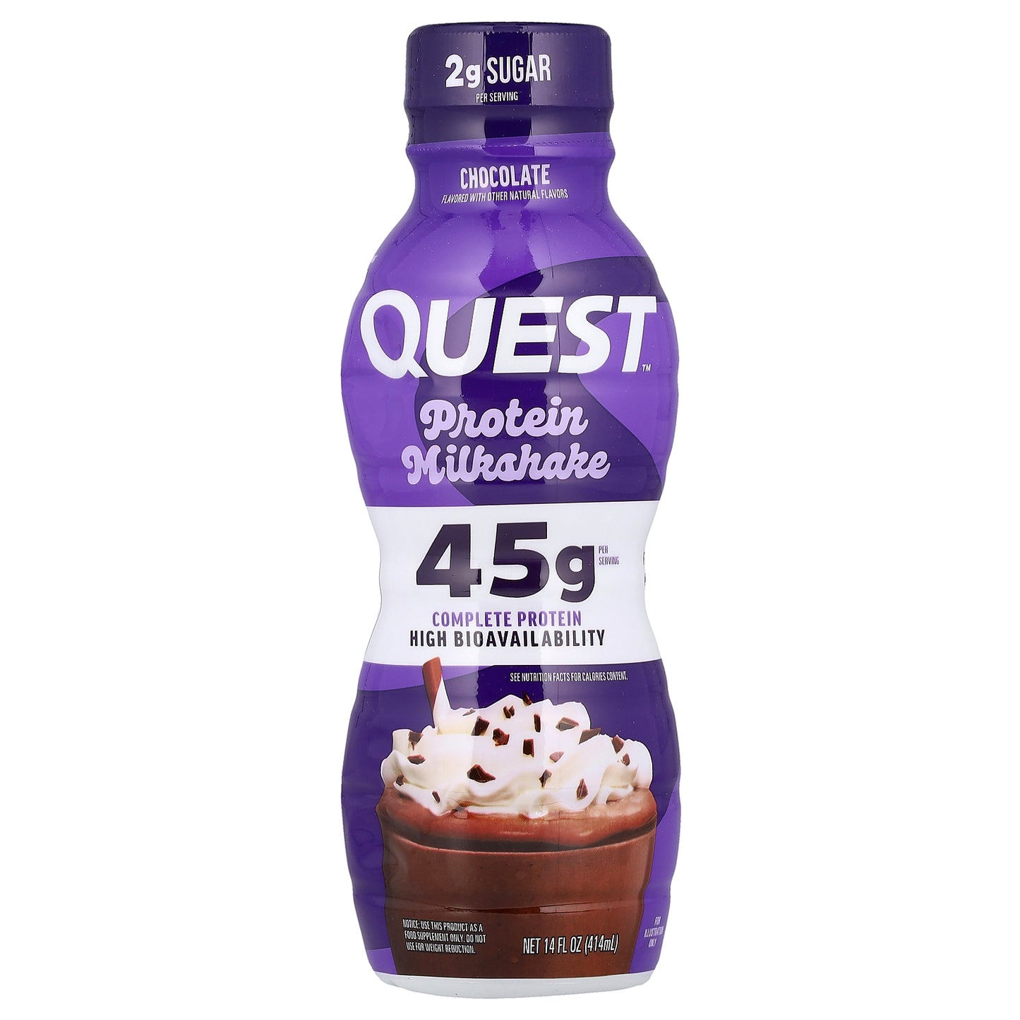 Quest Nutrition, Protein Milk Shake, Chocolate, 4 Bottles, 14 fl oz (414 ml) Each