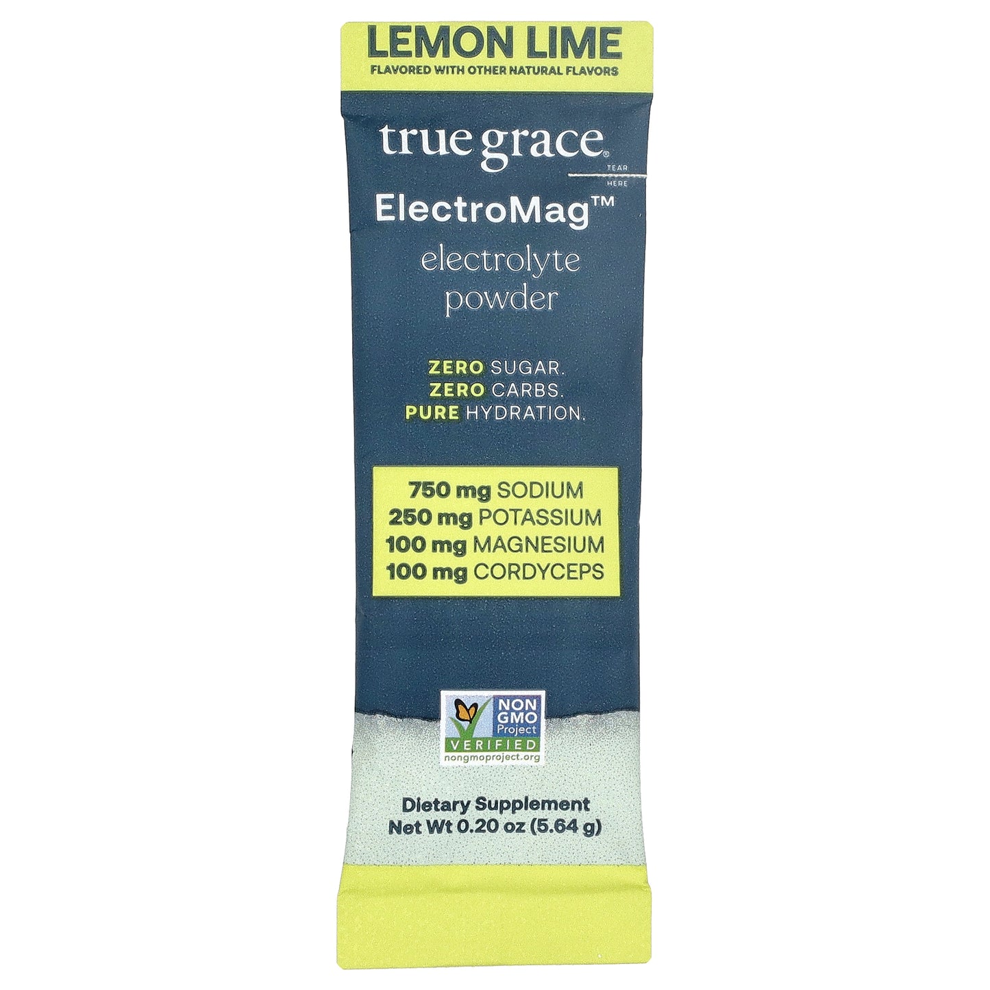 True Grace, ElectroMag™, Electrolyte Powder, Lemon Lime, 16 Stick Packs, 0.20 oz (5.64 g) Each