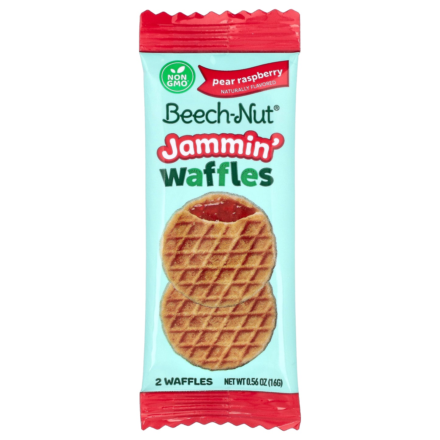 Beech-Nut, Jammin' Waffles, 12+ Months, Pear Raspberry, 5 Packs, 0.56 oz (16 g) Each