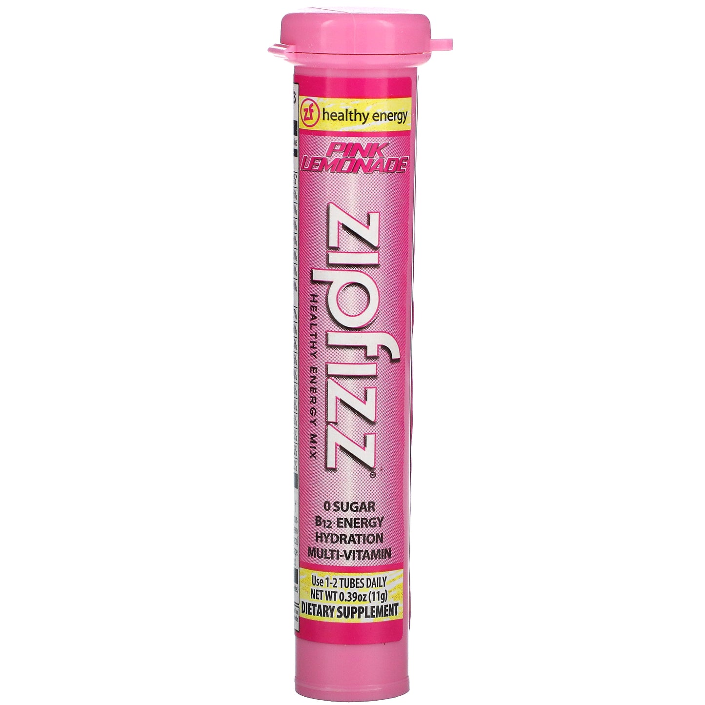 Zipfizz, Energy Drink Mix, Pink Lemonade, 20 Tubes, 0.39 oz (11 g) Each
