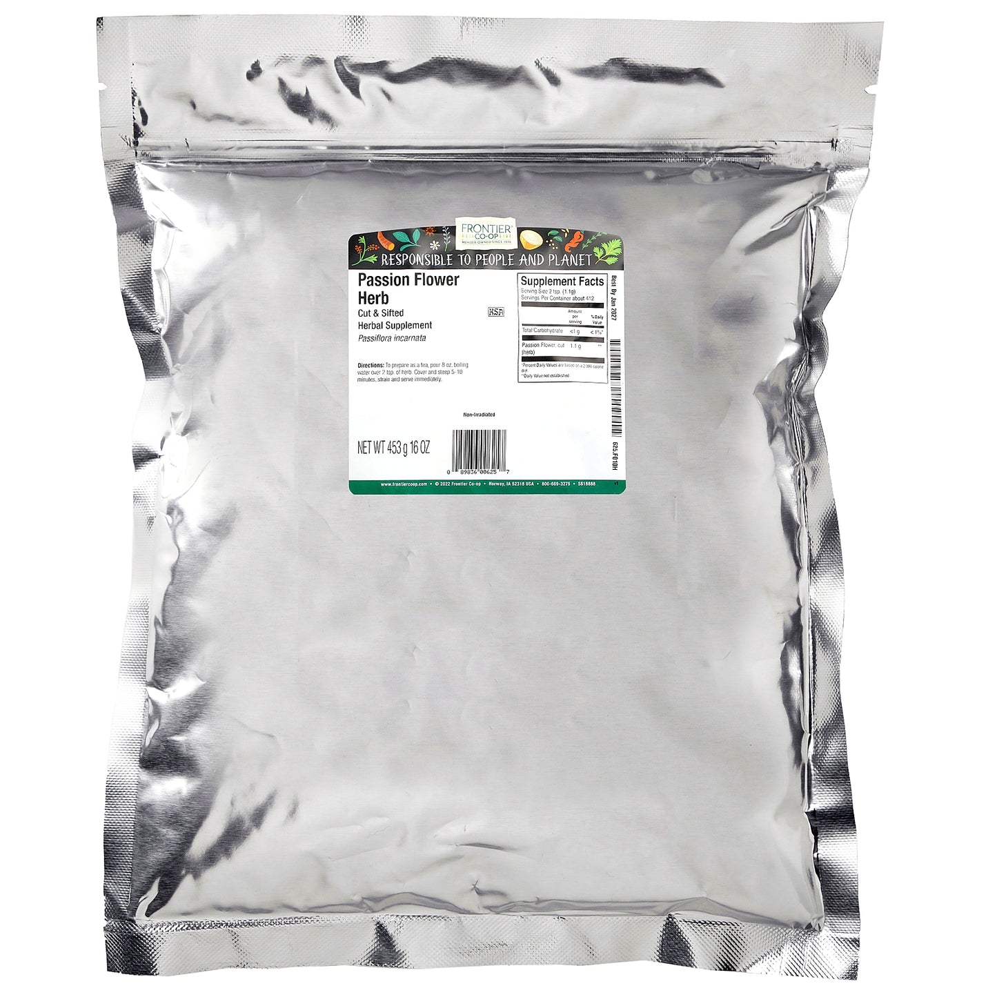 Frontier Co-op, Cut & Sifted Passion Flower Herb, 16 oz (453 g)