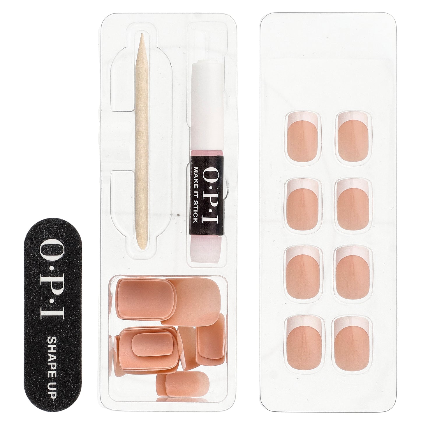 OPI, On Point, Instant Press-On Mani, Short Length, Fluent In French, 27 Piece Kit