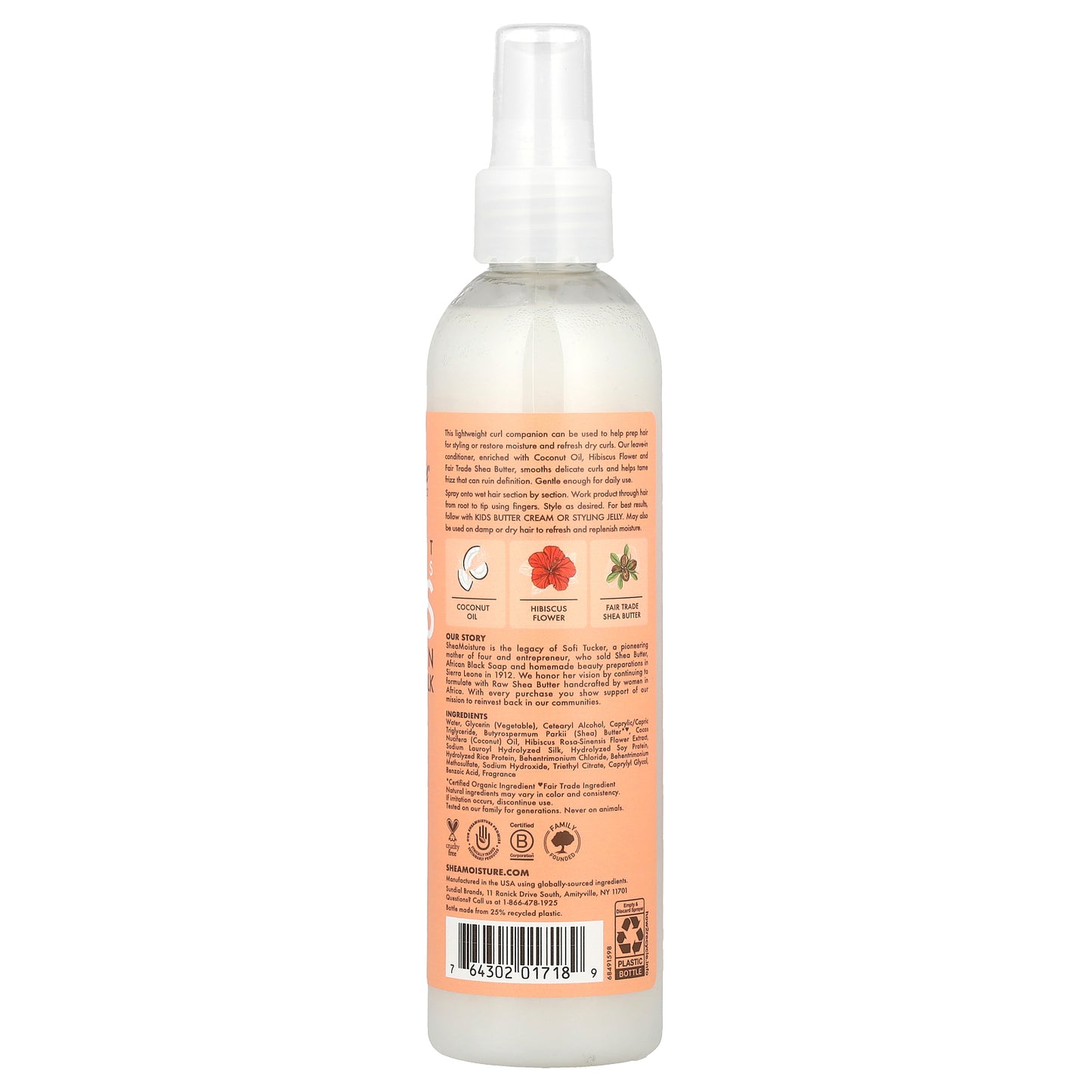 SheaMoisture, Kids, Leave-In Conditioning Milk with Shea Butter, Thick, Curly Hair, Coconut & Hibiscus, 8 fl oz (237 ml)