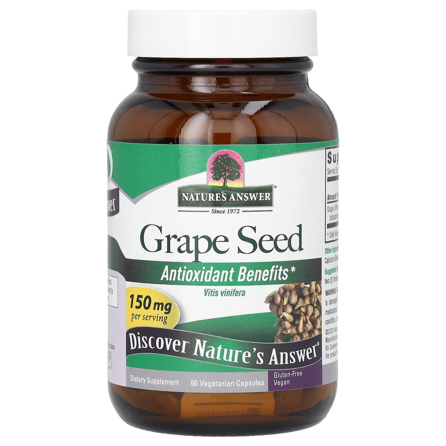 Nature's Answer, Grape Seed, 150 mg, 60 Vegetarian Capsules