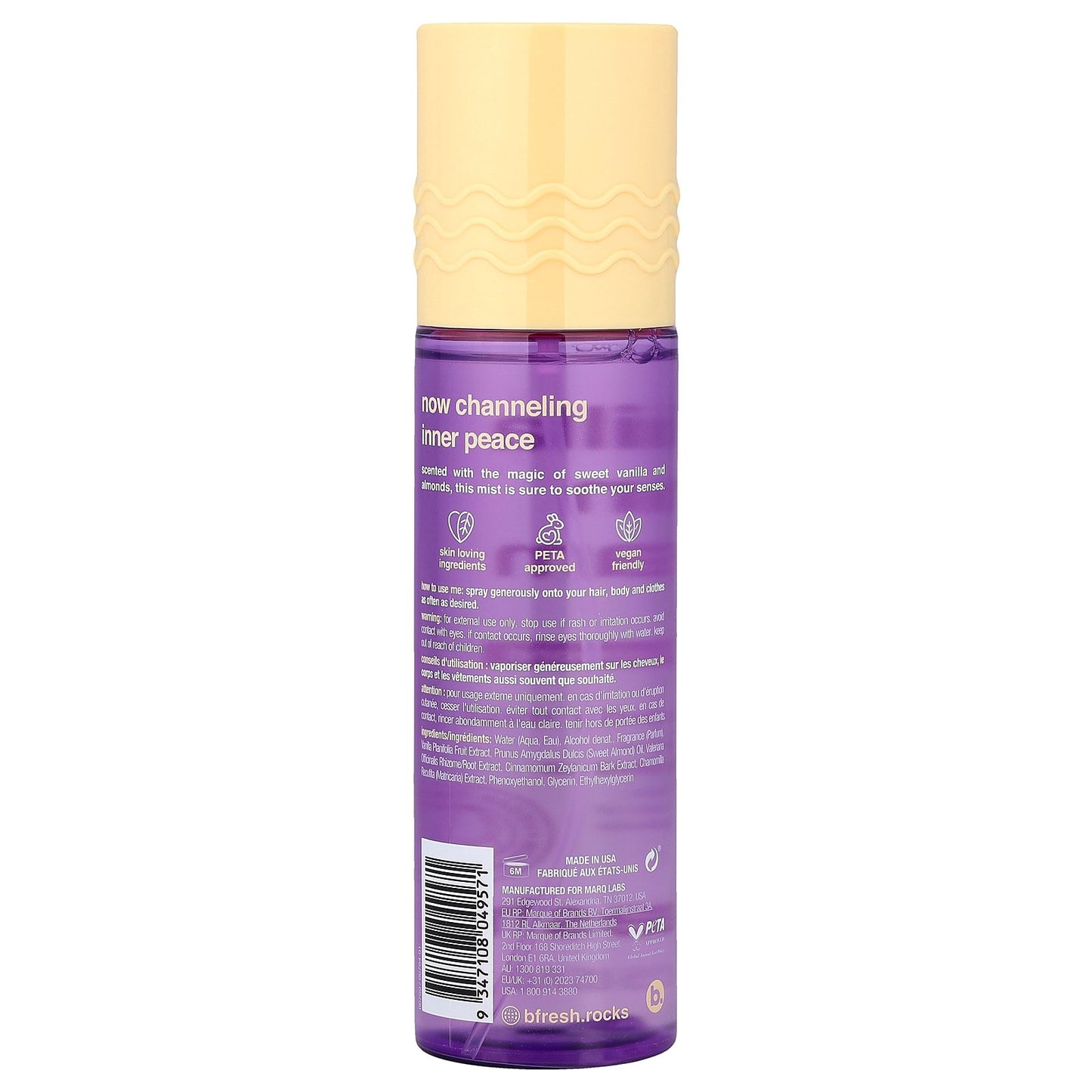 b.fresh, Vanilla Bean Dream, Calming Hair + Body Mist, Vanilla + Almond, 7.5 fl oz (221 ml)